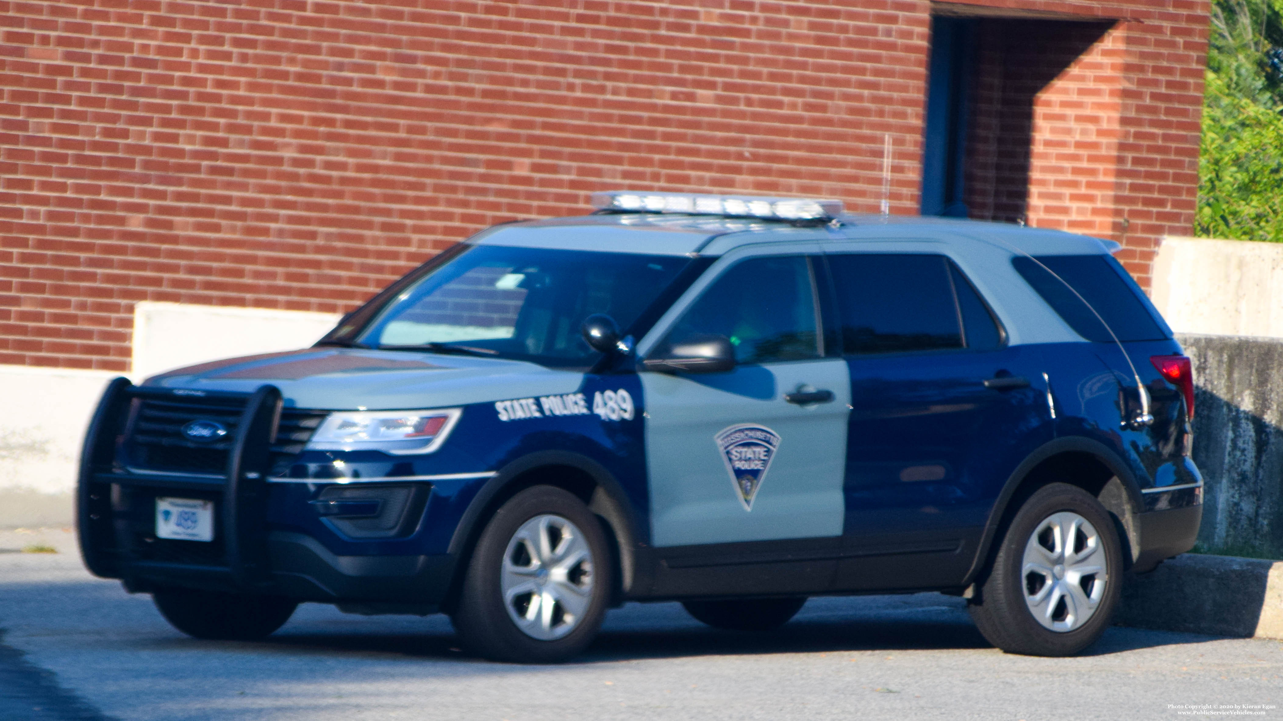 A photo  of Massachusetts State Police
            Cruiser 489, a 2017 Ford Police Interceptor Utility             taken by Kieran Egan