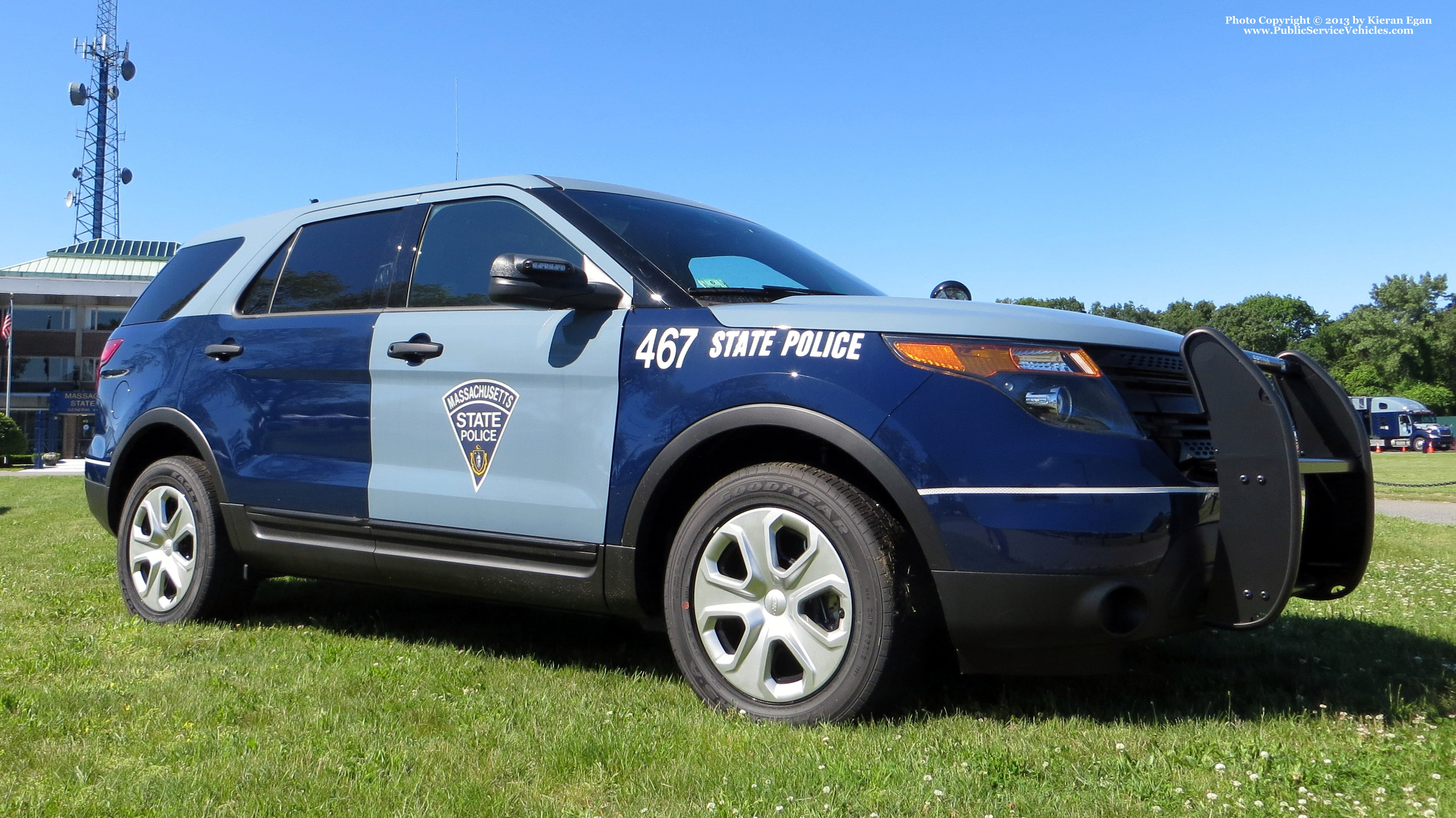 A photo  of Massachusetts State Police
            Cruiser 467, a 2013 Ford Police Interceptor Utility             taken by Kieran Egan