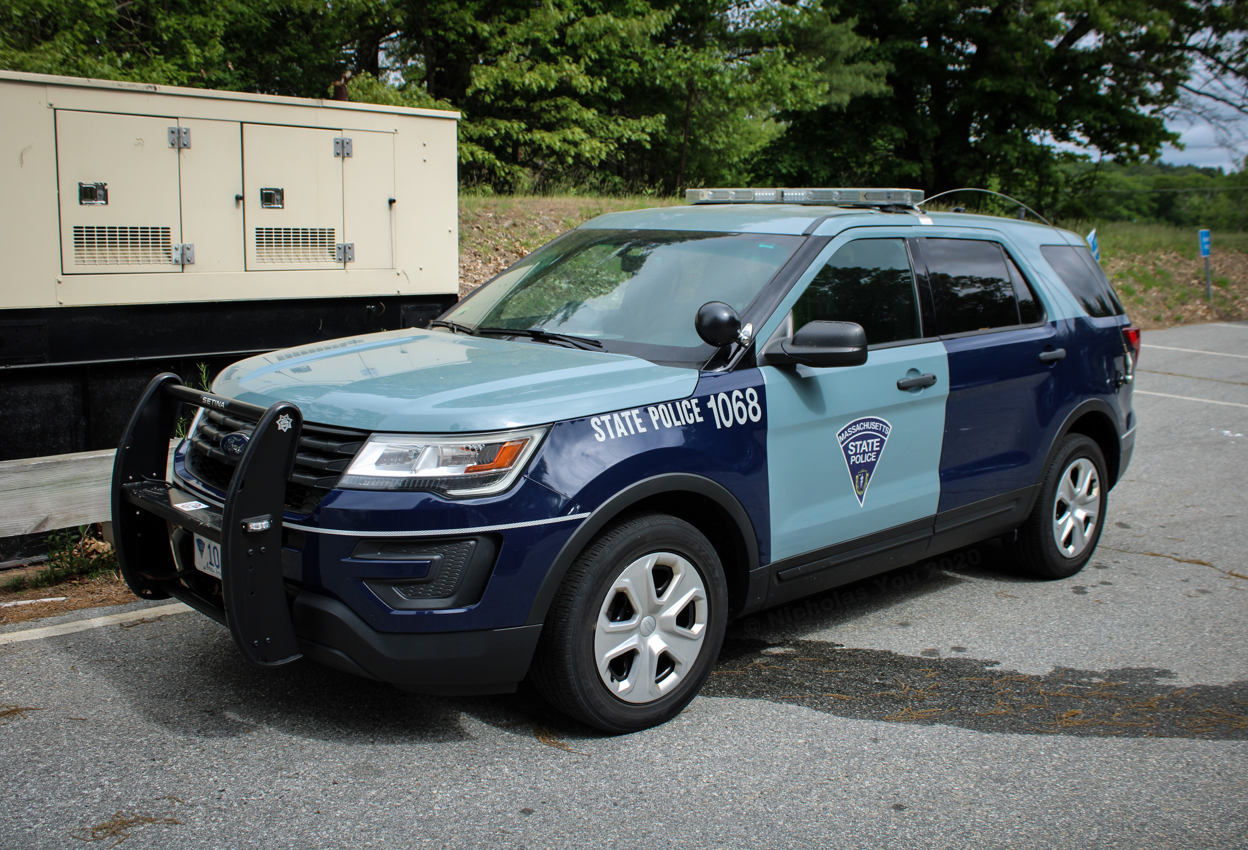 A photo  of Massachusetts State Police
            Cruiser 1068, a 2016-2019 Ford Police Interceptor Utility             taken by Nicholas You