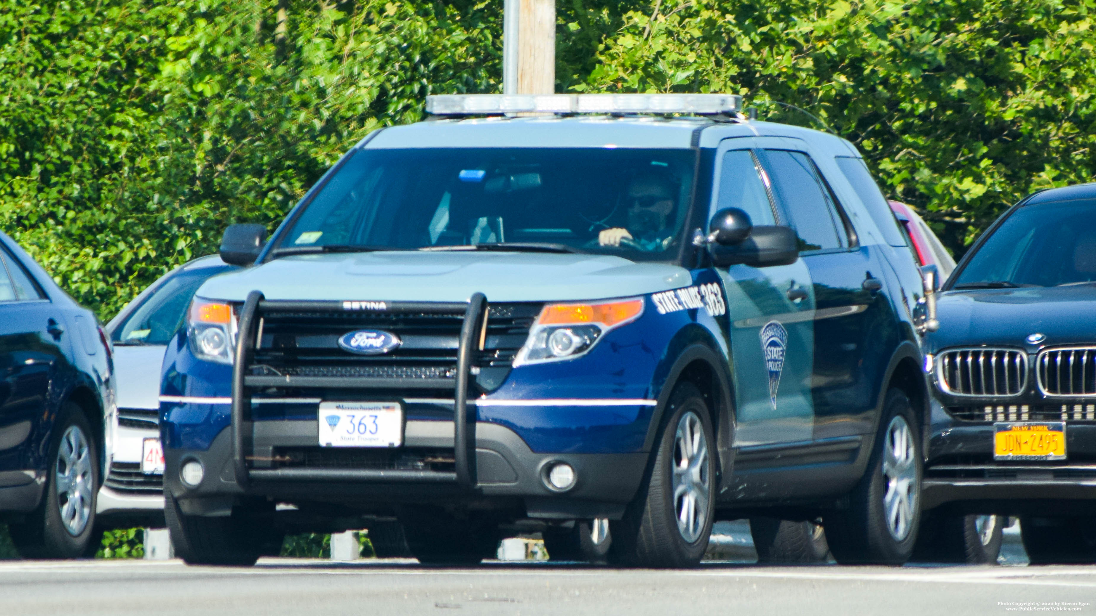 A photo  of Massachusetts State Police
            Cruiser 363, a 2015 Ford Police Interceptor Utility             taken by Kieran Egan