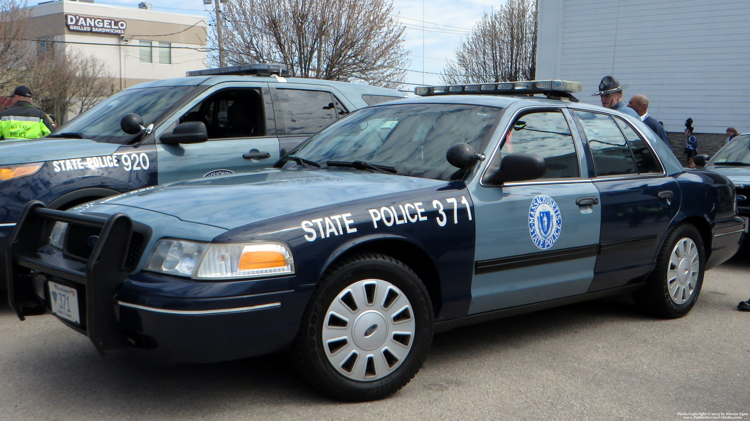 A photo  of Massachusetts State Police
            Cruiser 371, a 2009-2011 Ford Crown Victoria Police Interceptor             taken by Kieran Egan