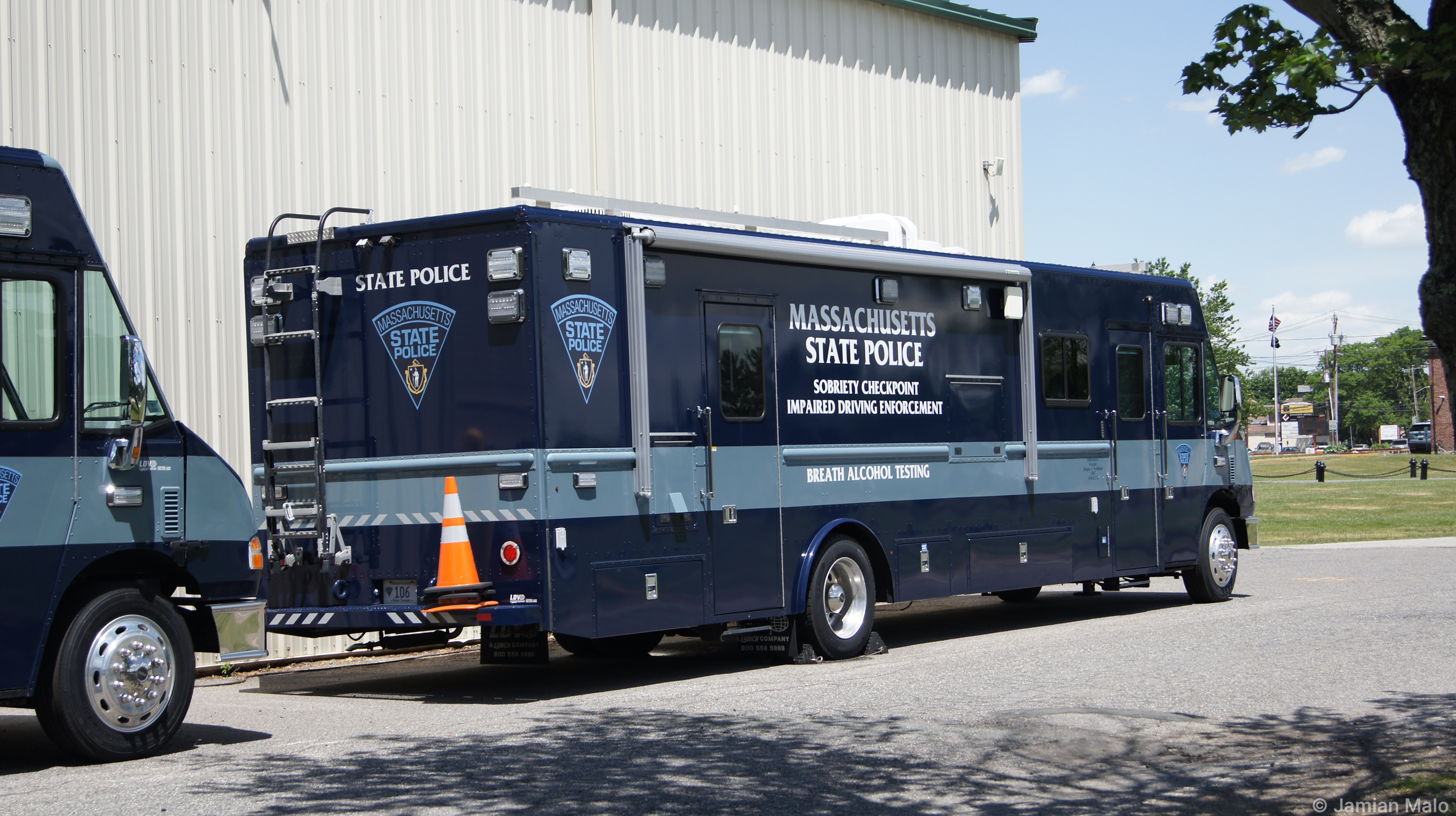 A photo  of Massachusetts State Police
            Blood Alcohol Testing Unit 106, a 2015 Freightliner/LDV             taken by Jamian Malo
