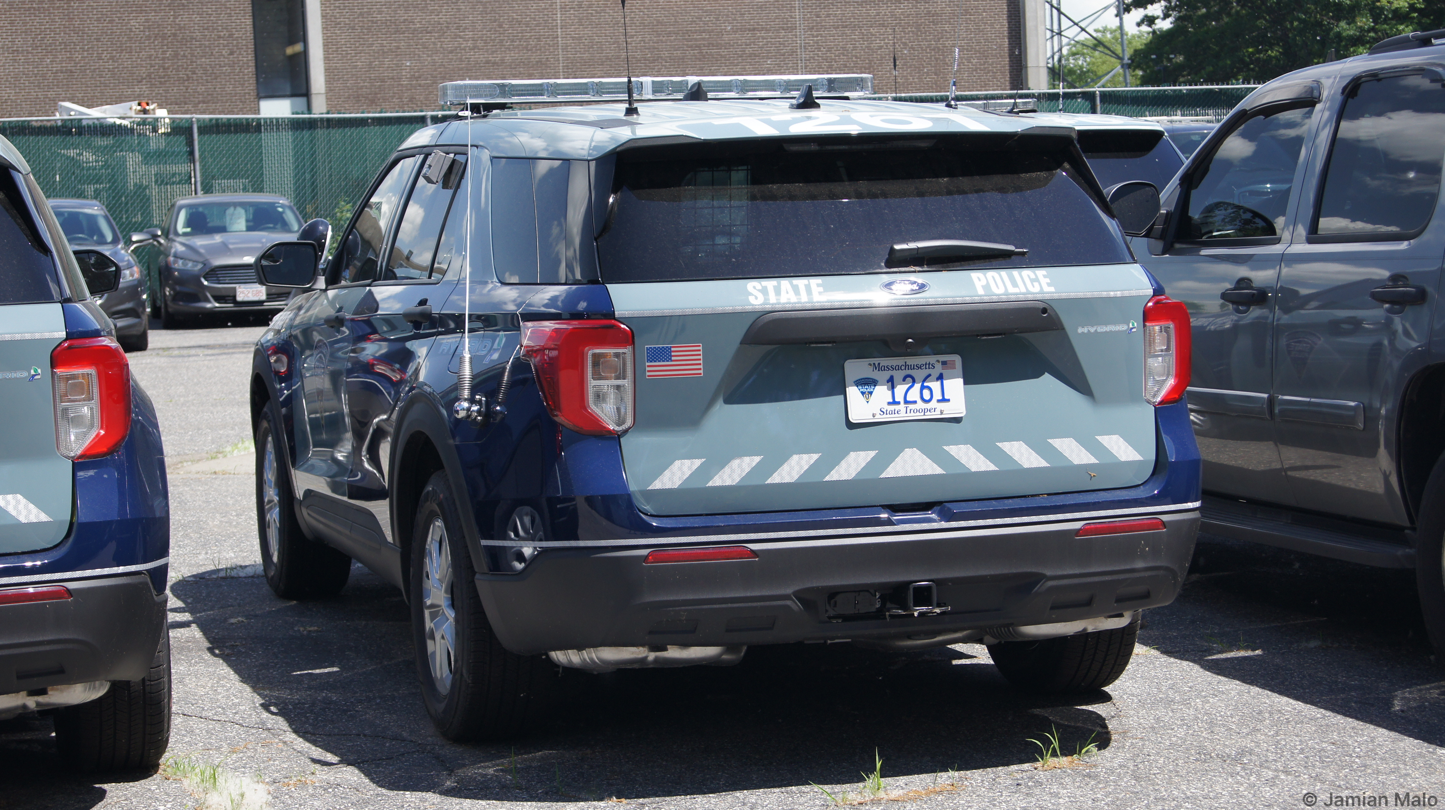 A photo  of Massachusetts State Police
            Cruiser 1261, a 2020 Ford Police Interceptor Utility Hybrid             taken by Jamian Malo