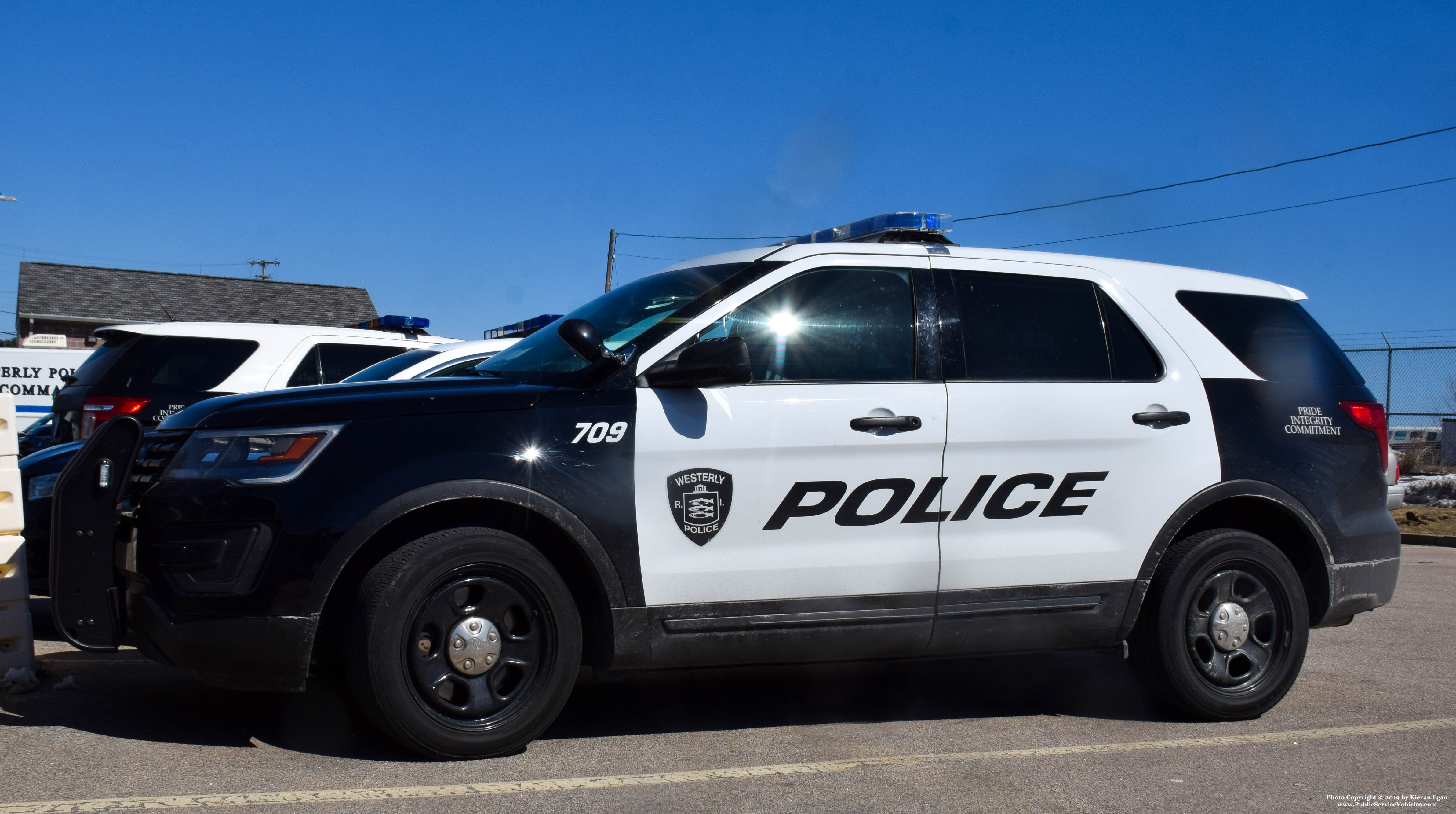 A photo  of Westerly Police
            Cruiser 709, a 2016-2019 Ford Police Interceptor Utility             taken by Kieran Egan