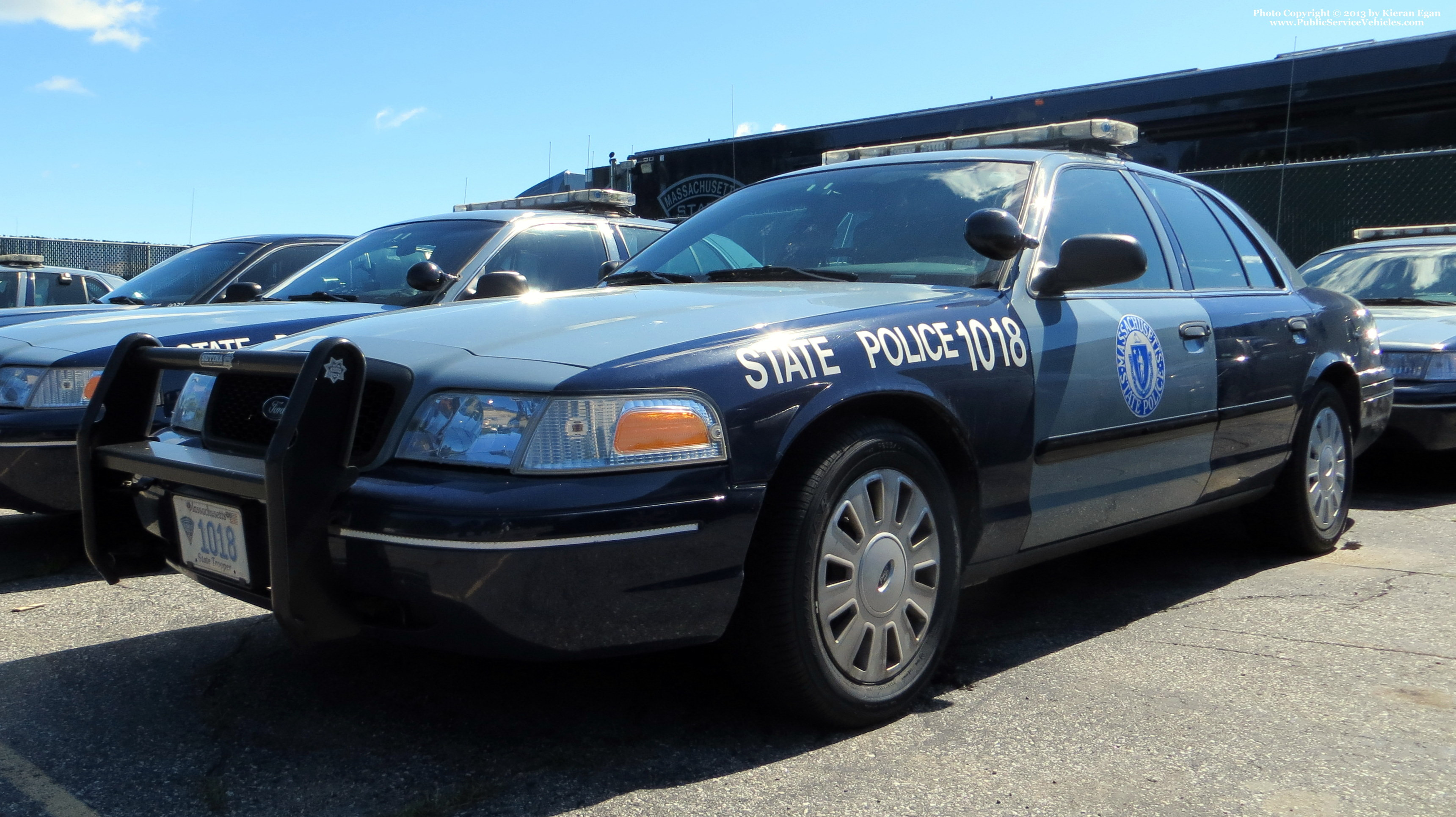 A photo  of Massachusetts State Police
            Cruiser 1018, a 2006-2008 Ford Crown Victoria Police Interceptor             taken by Kieran Egan