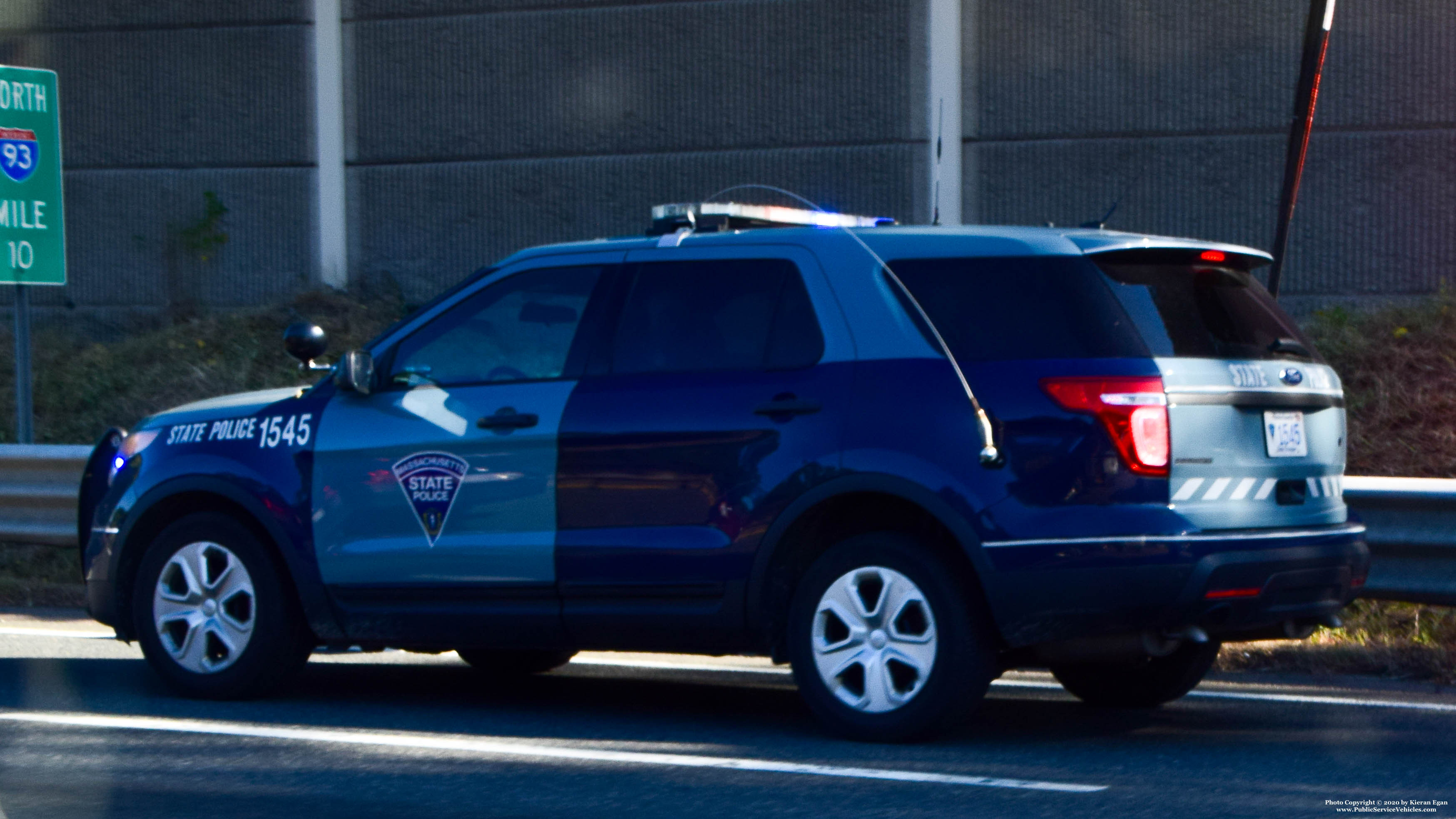 A photo  of Massachusetts State Police
            Cruiser 1545, a 2014-2015 Ford Police Interceptor Utility             taken by Kieran Egan