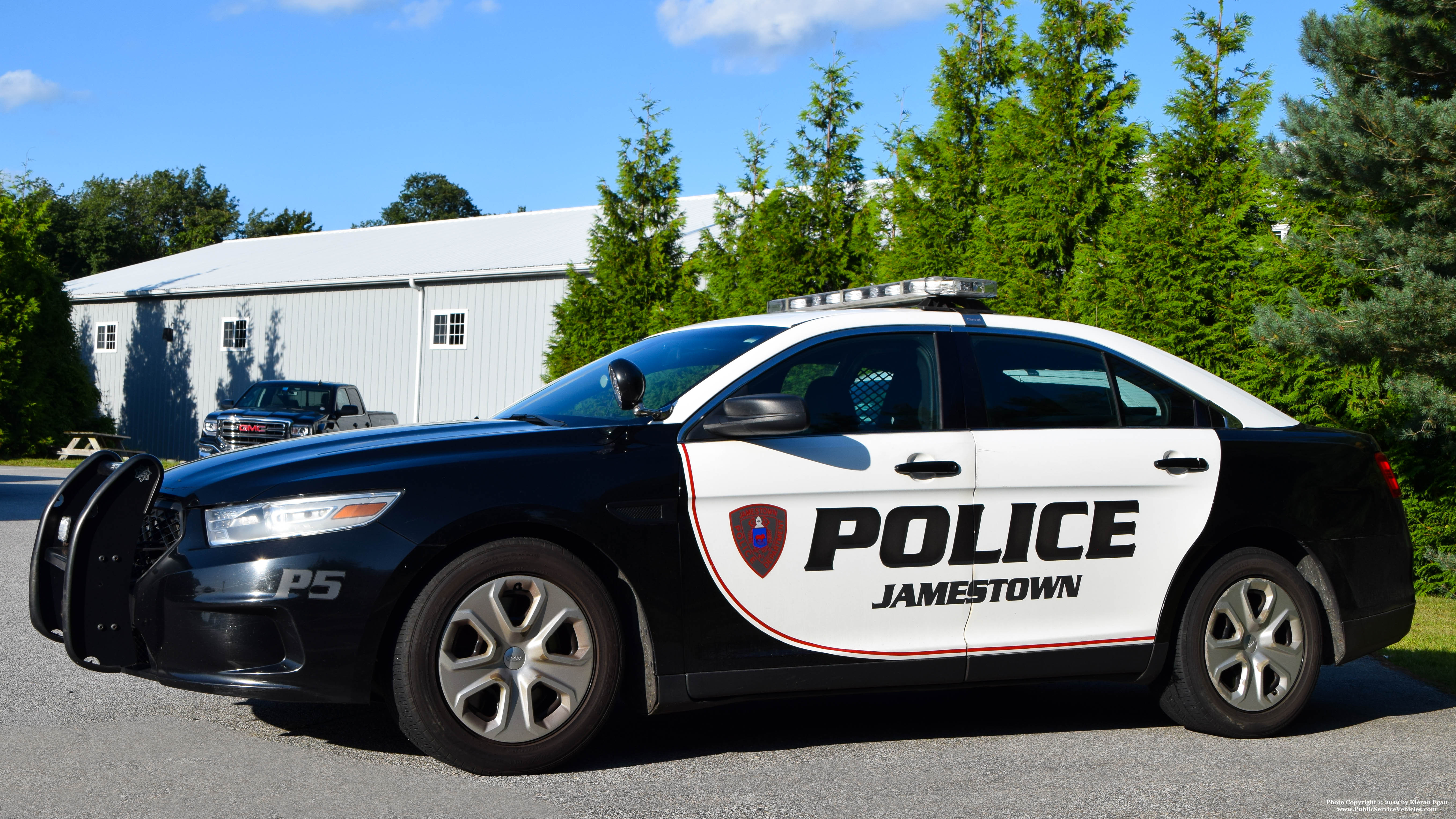 A photo  of Jamestown Police
            Patrol 5, a 2014 Ford Police Interceptor Sedan             taken by Kieran Egan