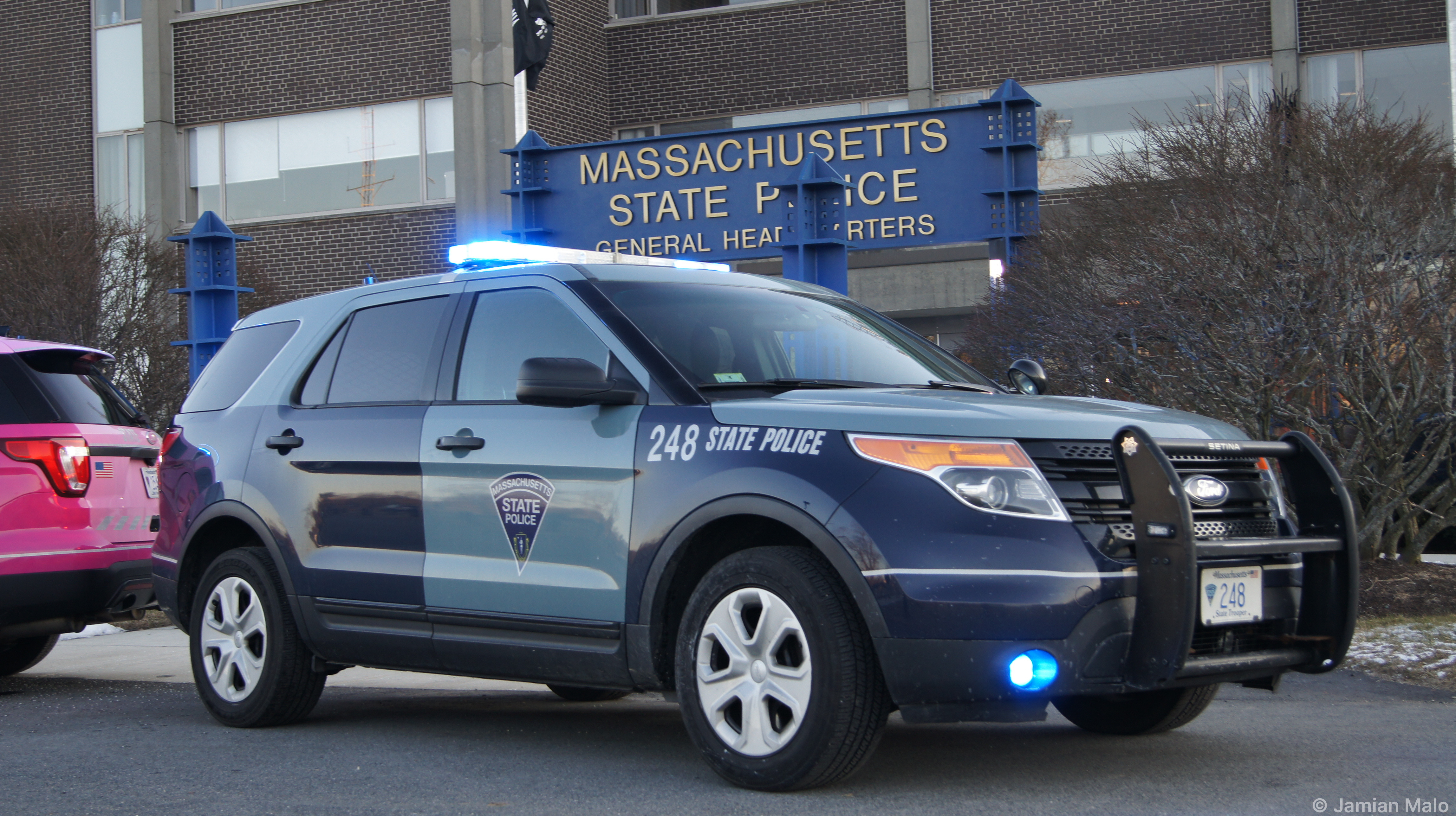 A photo  of Massachusetts State Police
            Cruiser 248, a 2015 Ford Police Interceptor Utility             taken by Jamian Malo