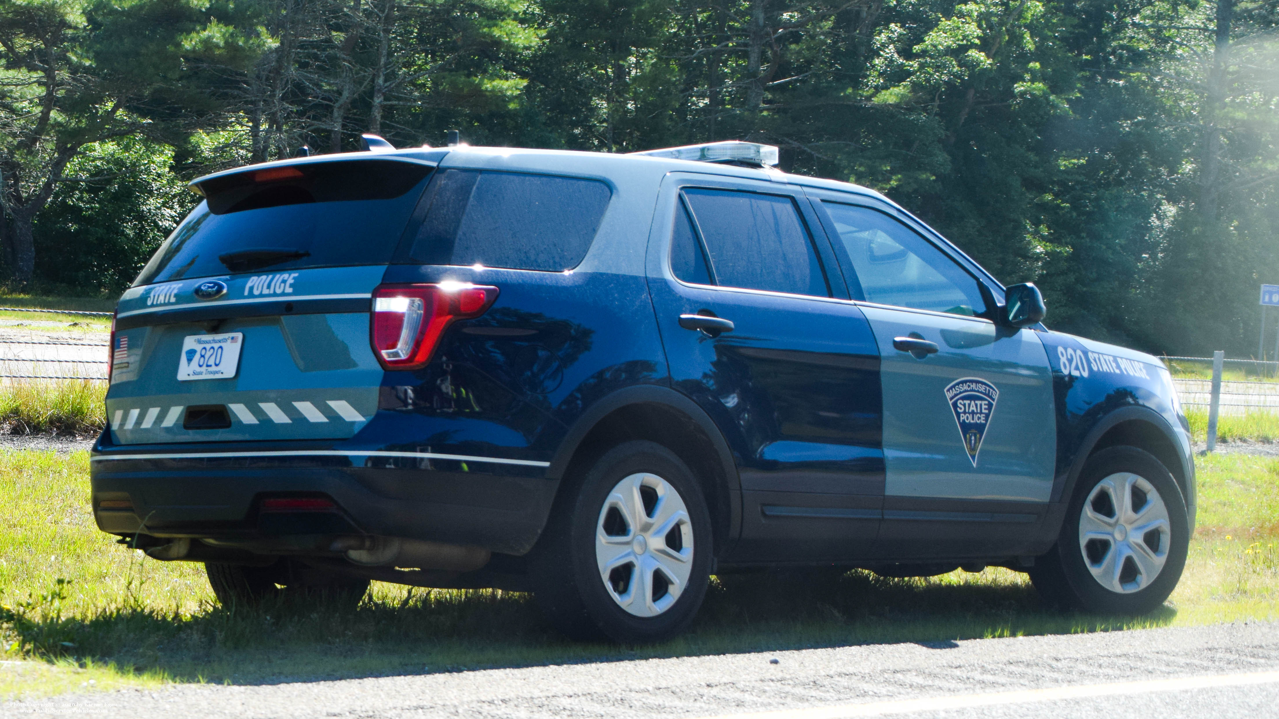 A photo  of Massachusetts State Police
            Cruiser 820, a 2016-2019 Ford Police Interceptor Utility             taken by Kieran Egan