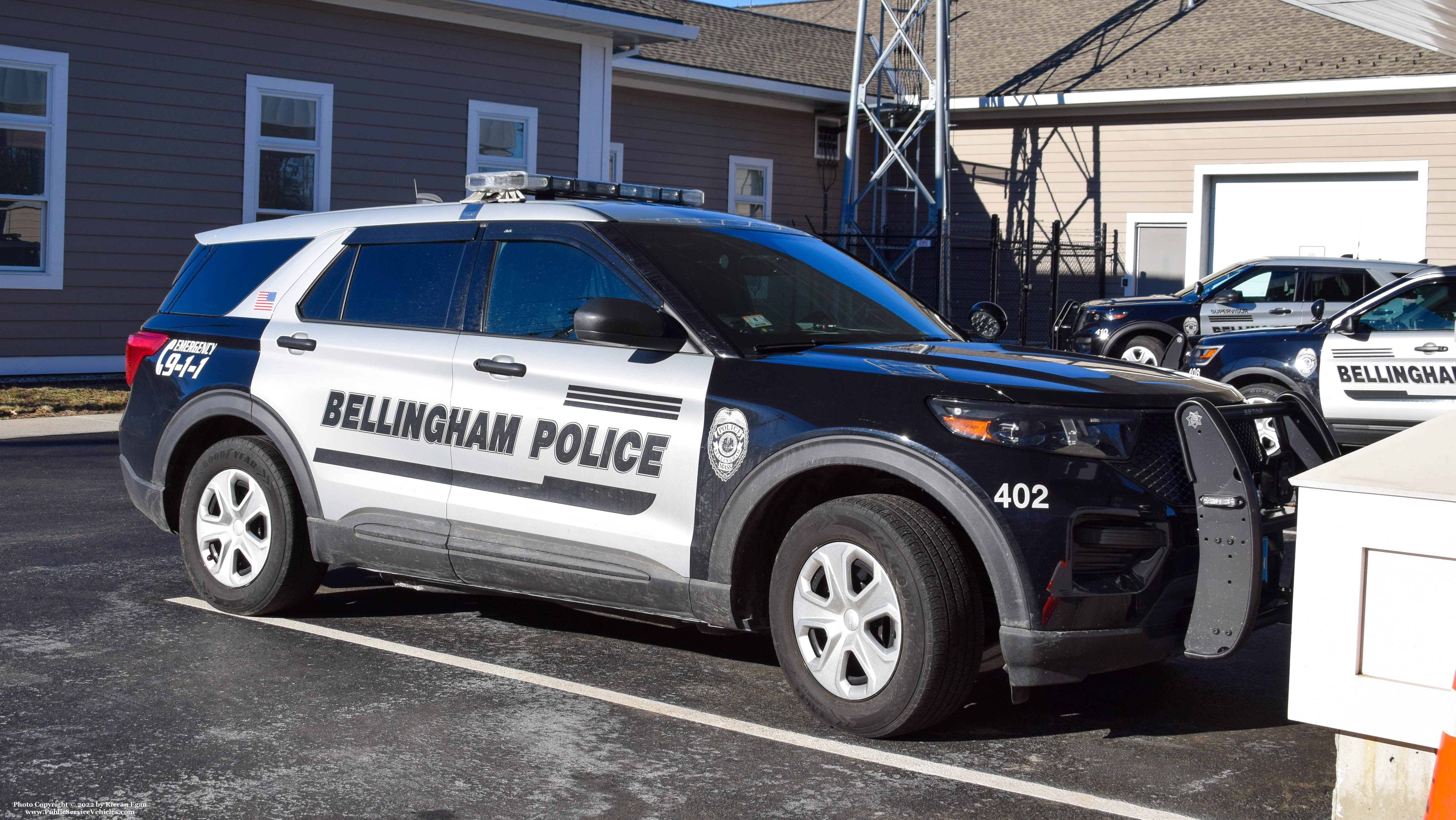 A photo  of Bellingham Police
            Cruiser 402, a 2020 Ford Police Interceptor Utility             taken by Kieran Egan