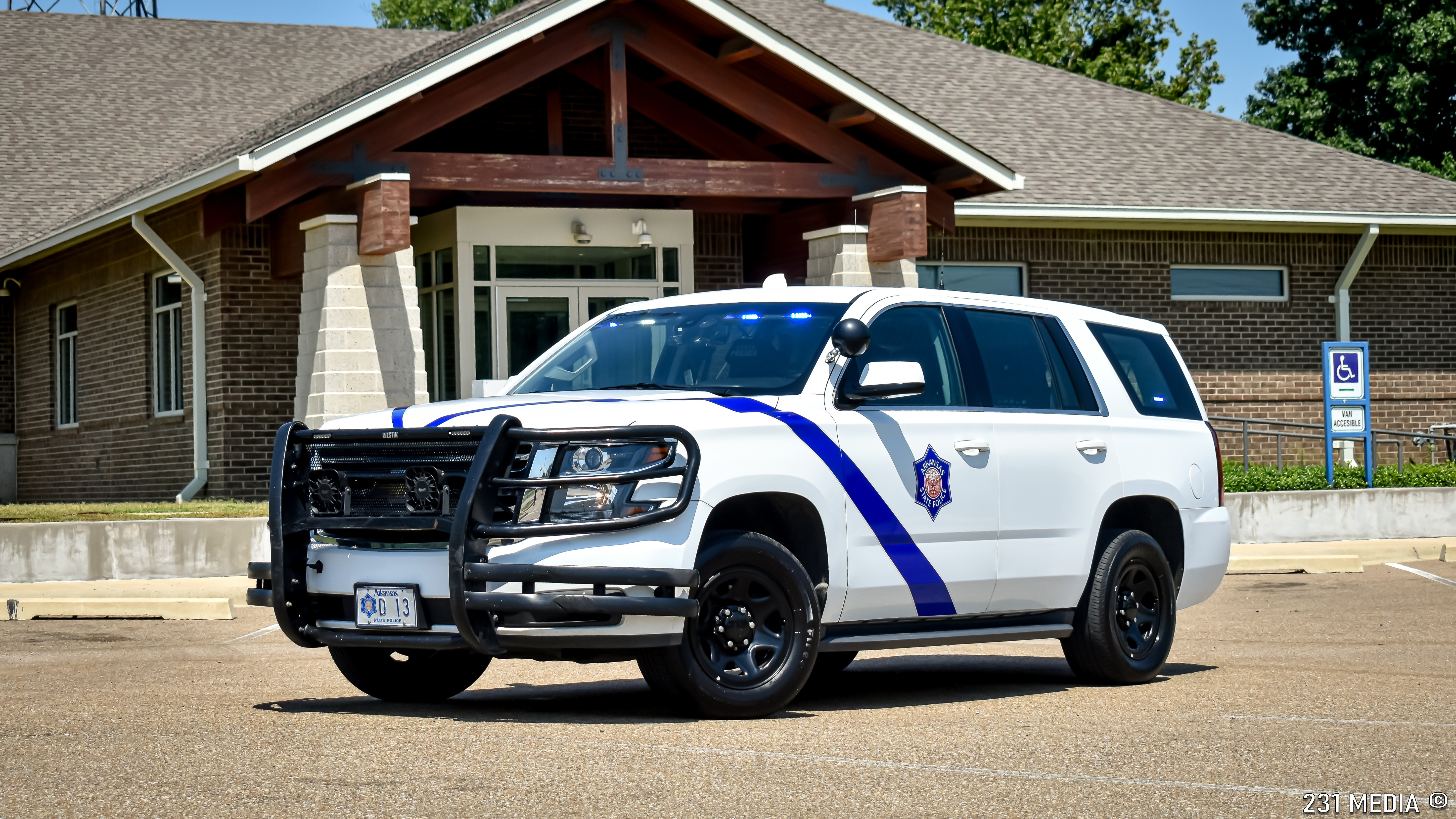 A photo  of Arkansas State Police
            Cruiser D 13, a 2020 Chevrolet Tahoe             taken by Luke Tougas