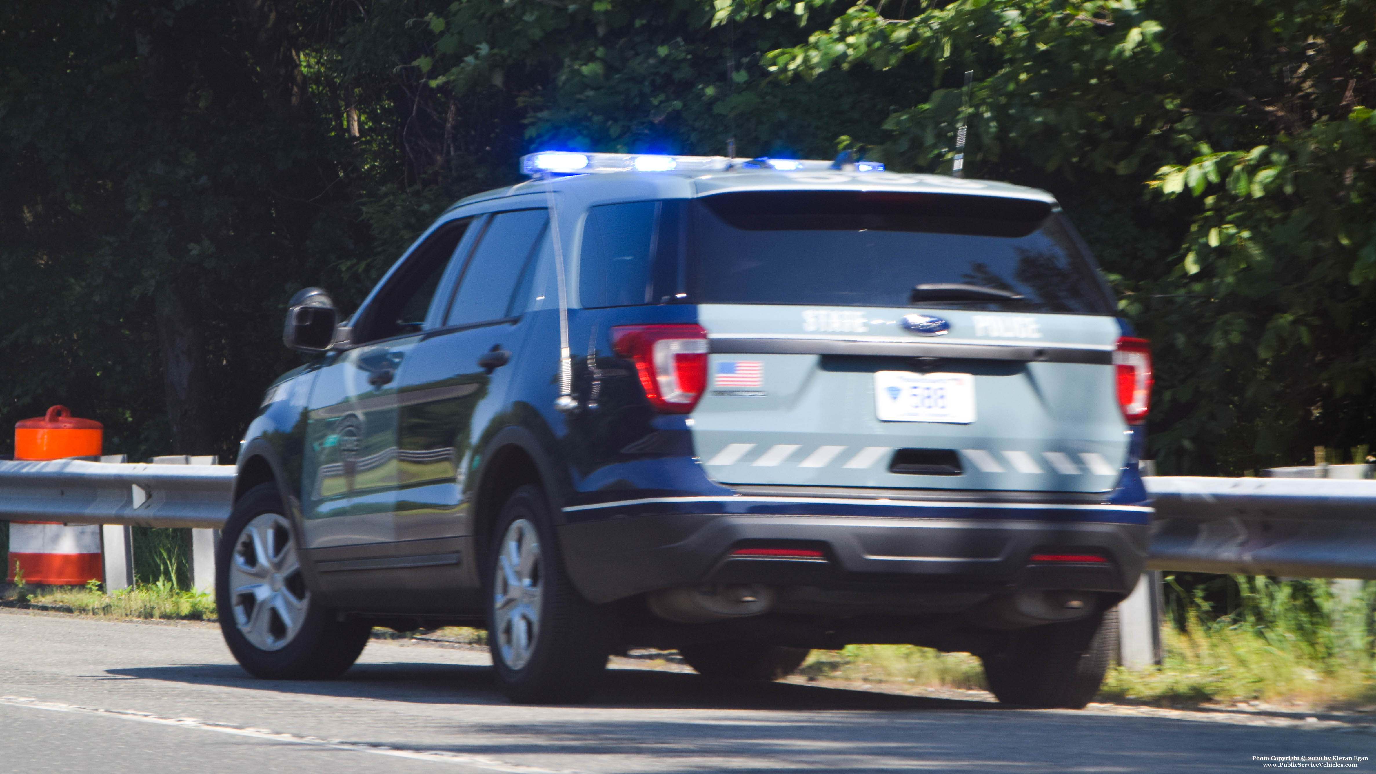 A photo  of Massachusetts State Police
            Cruiser 588, a 2016-2019 Ford Police Interceptor Utility             taken by Kieran Egan