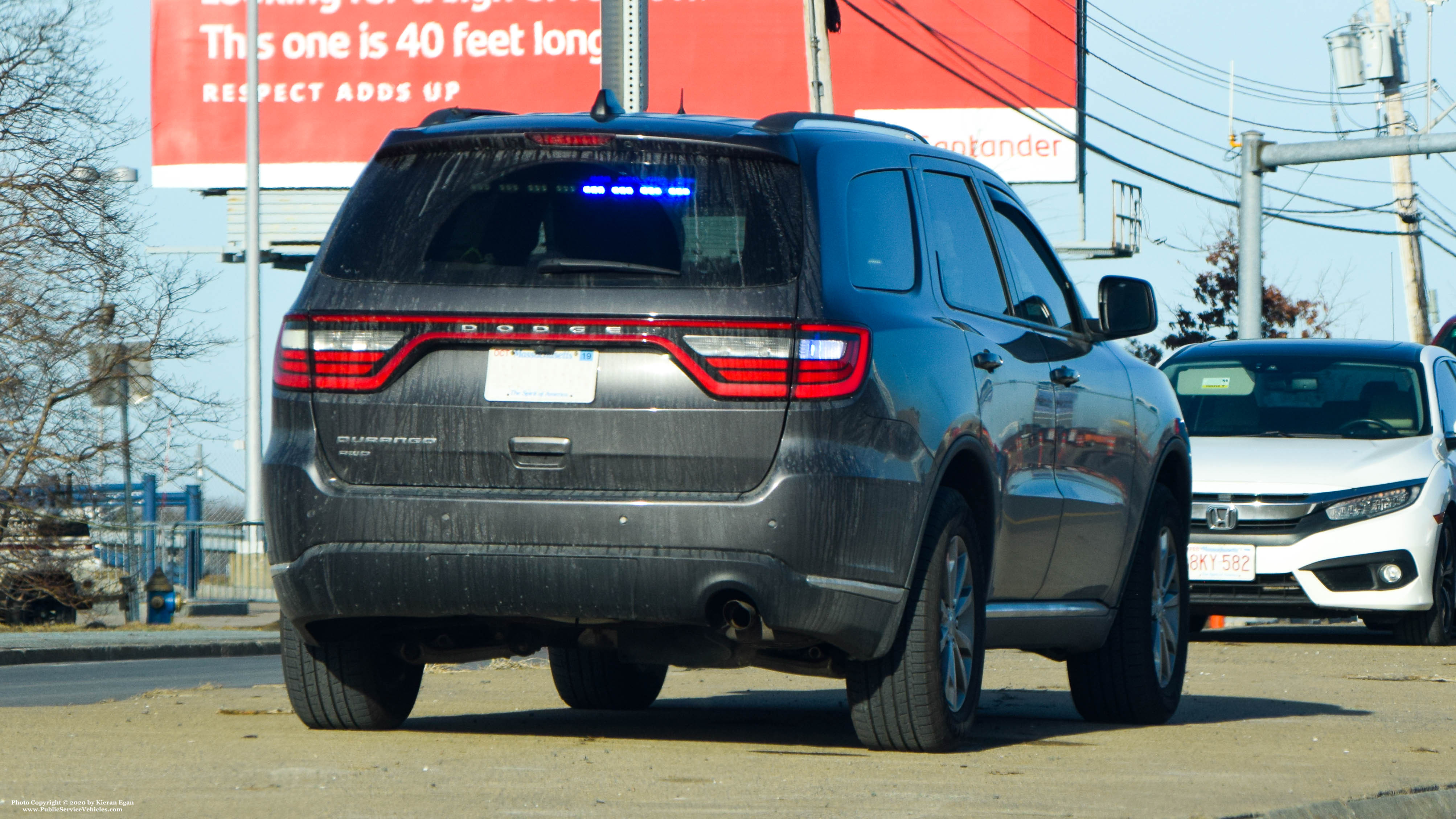 A photo  of Massachusetts State Police
            Unmarked Unit, a 2011-2019 Dodge Durango             taken by Kieran Egan