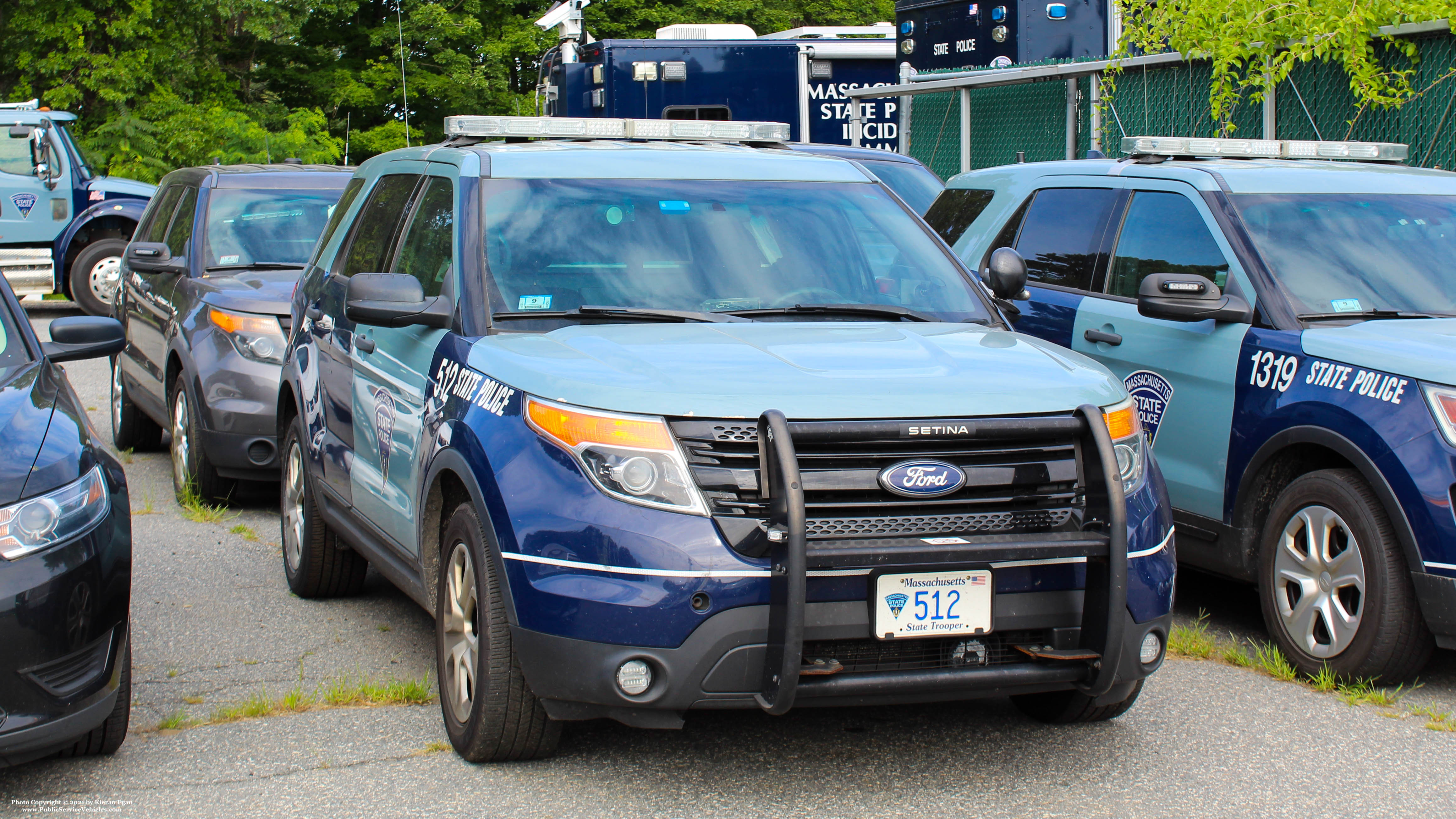 A photo  of Massachusetts State Police
            Cruiser 512, a 2015 Ford Police Interceptor Utility             taken by Kieran Egan