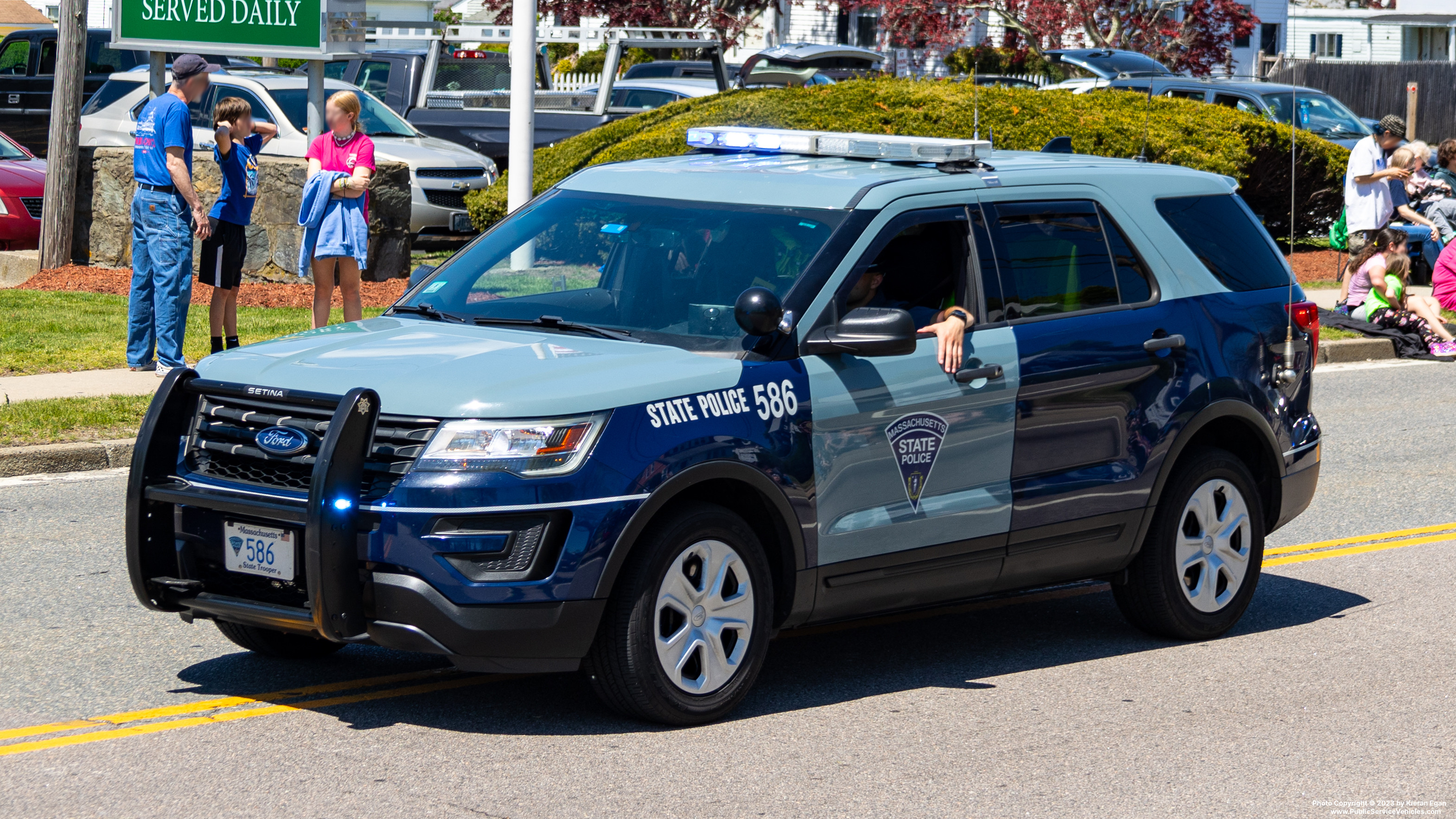 A photo  of Massachusetts State Police
            Cruiser 586, a 2017 Ford Police Interceptor Utility             taken by Kieran Egan