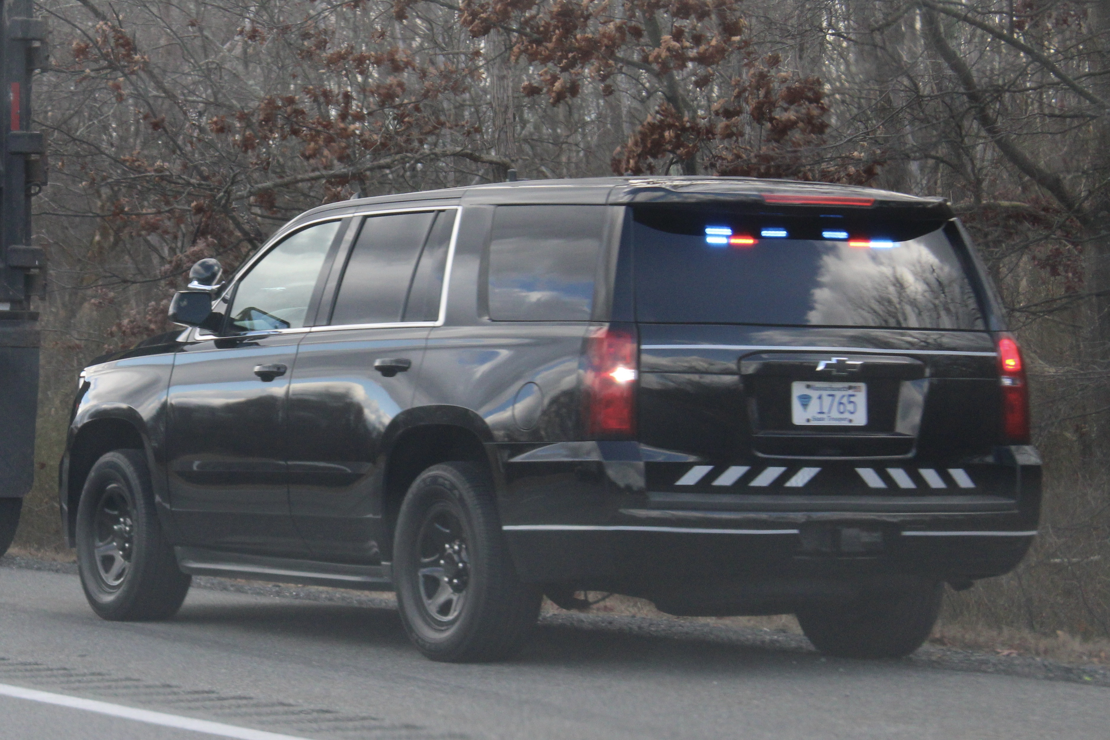 A photo  of Massachusetts State Police
            Cruiser 1765T, a 2018 Chevrolet Tahoe             taken by @riemergencyvehicles