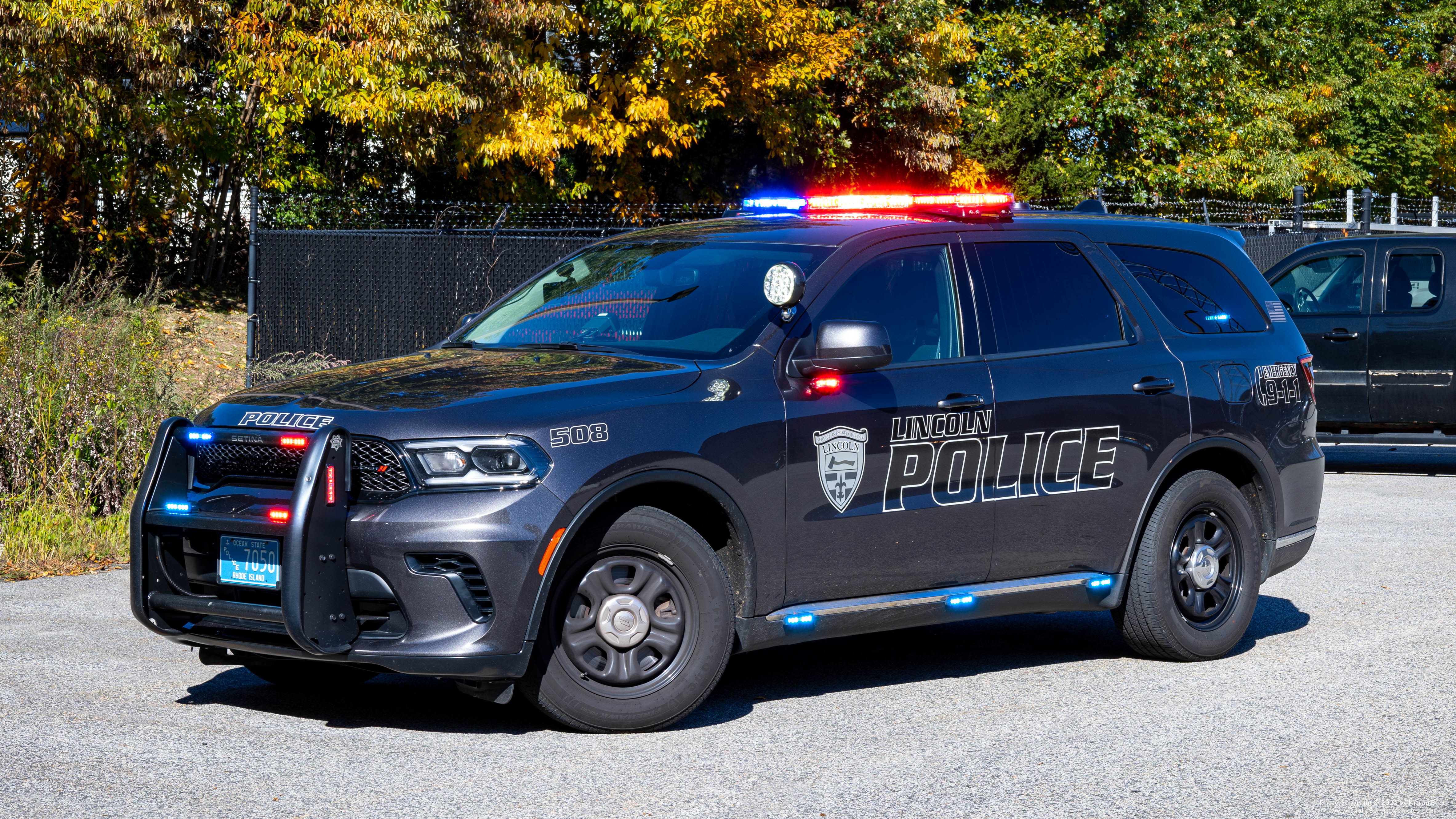 A photo  of Lincoln Police
            Cruiser 508, a 2021 Dodge Durango             taken by Kieran Egan