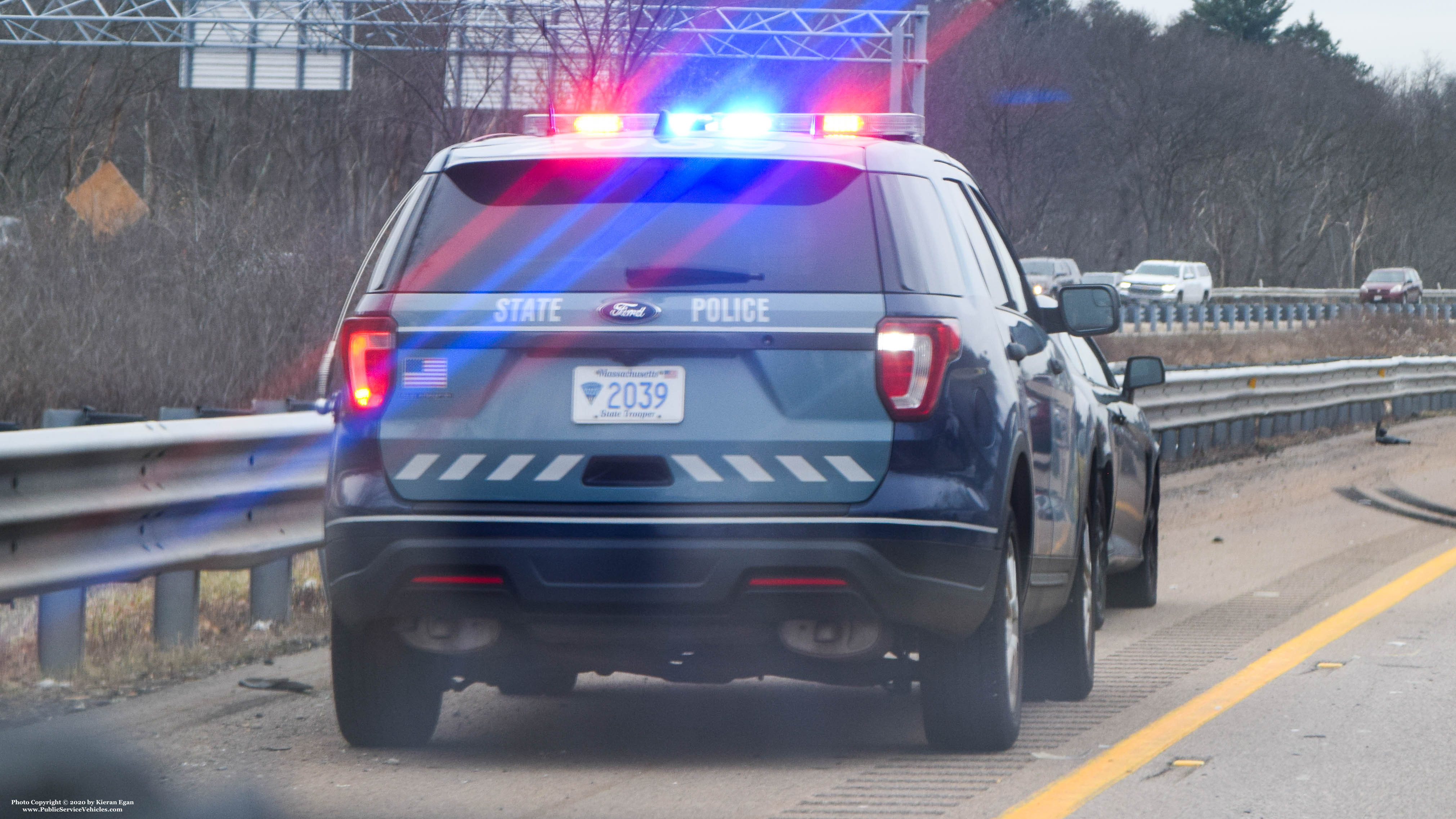 A photo  of Massachusetts State Police
            Cruiser 2039, a 2016-2019 Ford Police Interceptor Utility             taken by Kieran Egan
