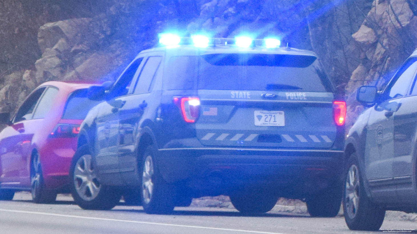 A photo  of Massachusetts State Police
            Cruiser 271, a 2016-2019 Ford Police Interceptor Utility             taken by Kieran Egan