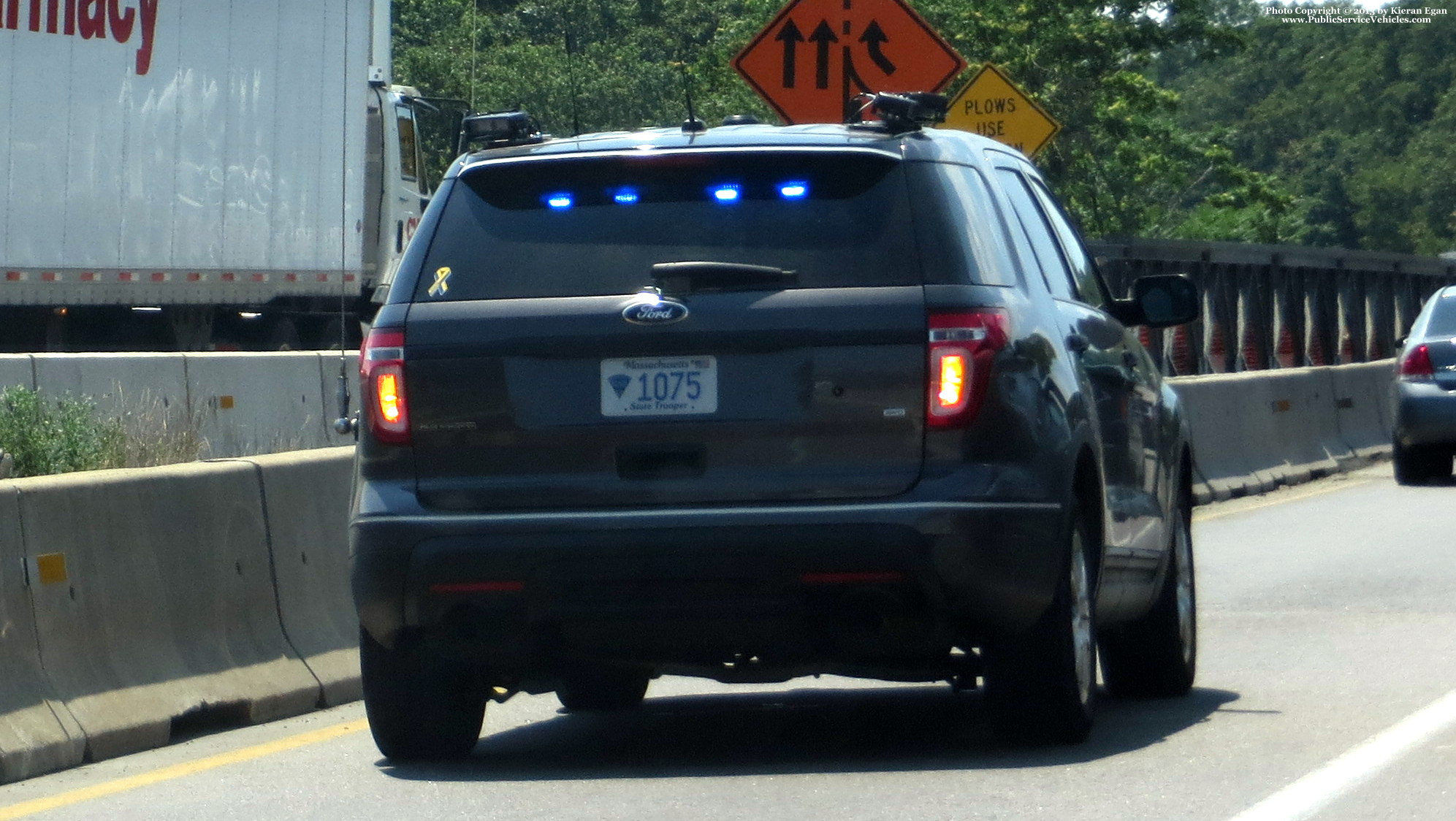 A photo  of Massachusetts State Police
            Cruiser 1075, a 2013 Ford Police Interceptor Utility             taken by Kieran Egan