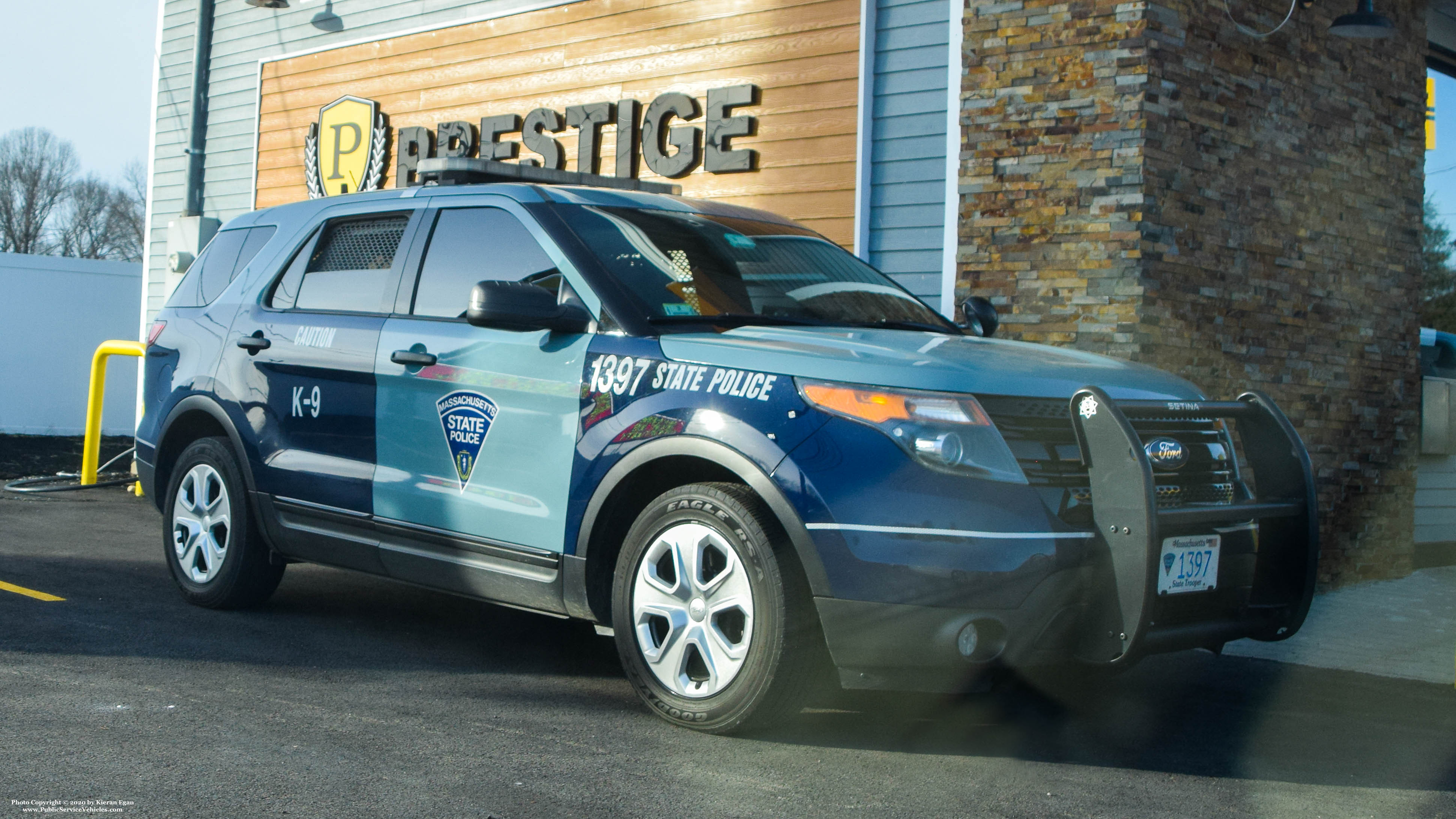 A photo  of Massachusetts State Police
            Cruiser 1397, a 2013-2014 Ford Police Interceptor Utility             taken by Kieran Egan
