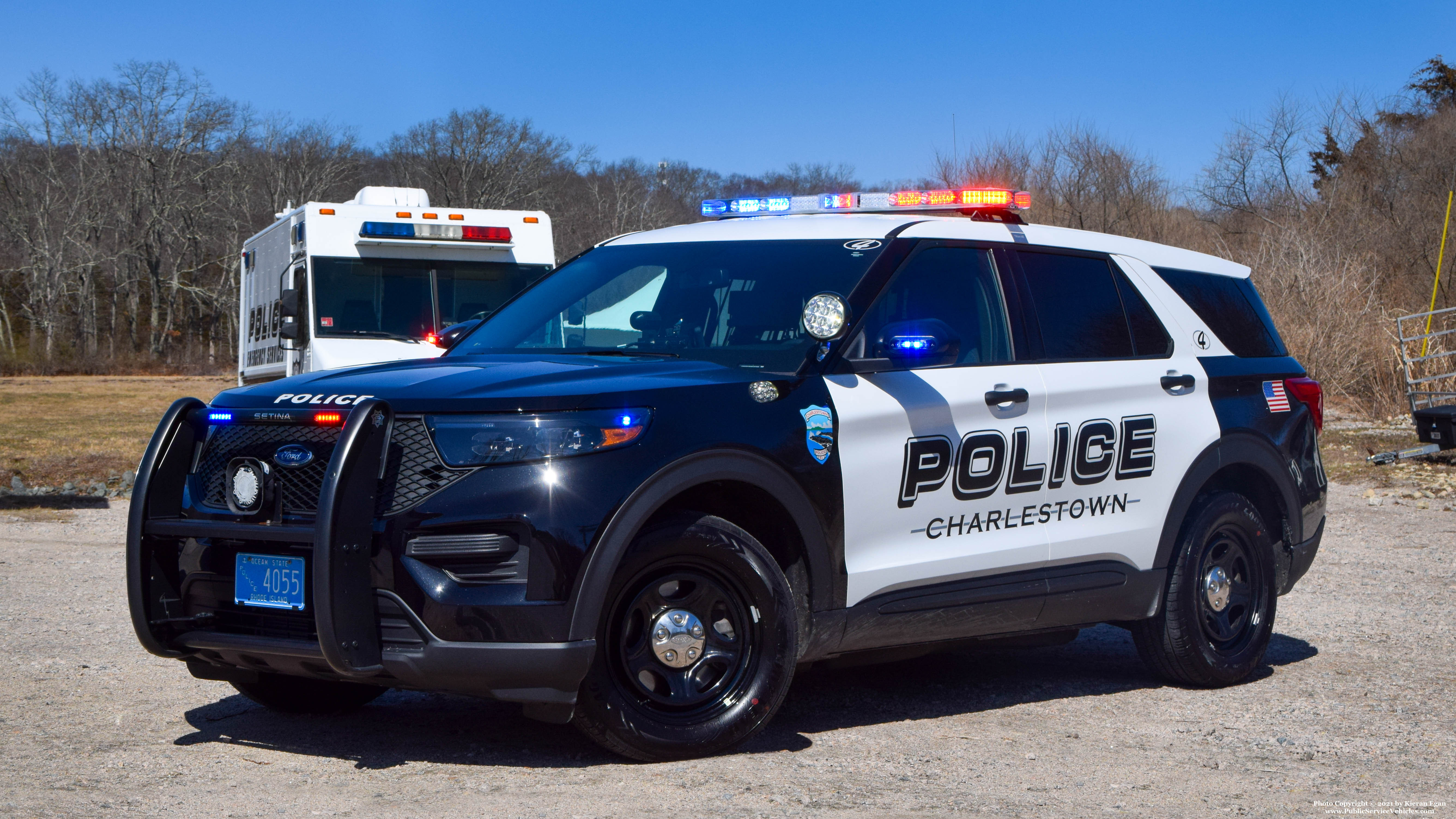 A photo  of Charlestown Police
            Car 4, a 2020 Ford Police Interceptor Utility             taken by Kieran Egan