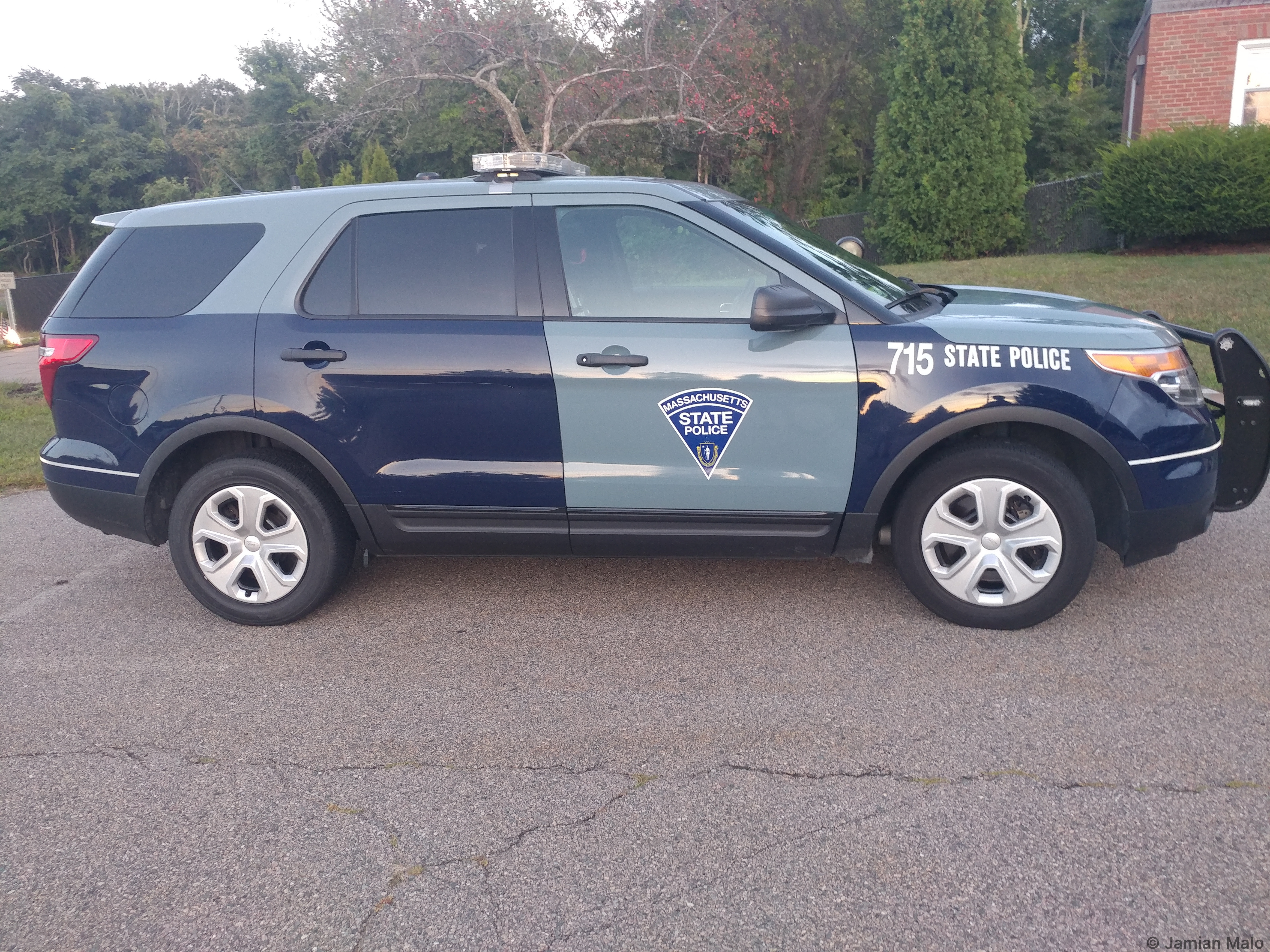 A photo  of Massachusetts State Police
            Cruiser 715, a 2015 Ford Police Interceptor Utility             taken by Jamian Malo