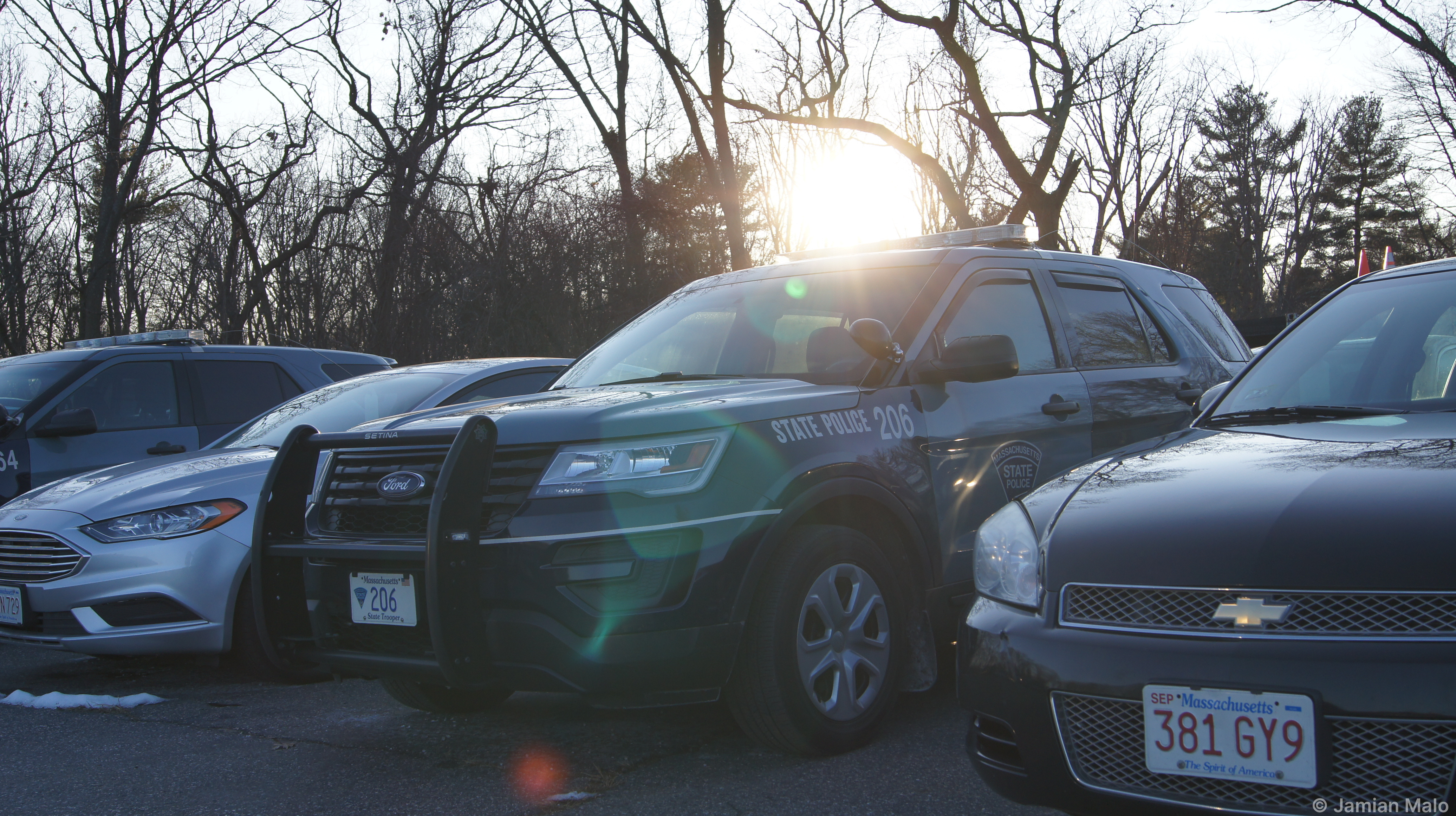A photo  of Massachusetts State Police
            Cruiser 206, a 2016-2019 Ford Police Interceptor Utility             taken by Jamian Malo