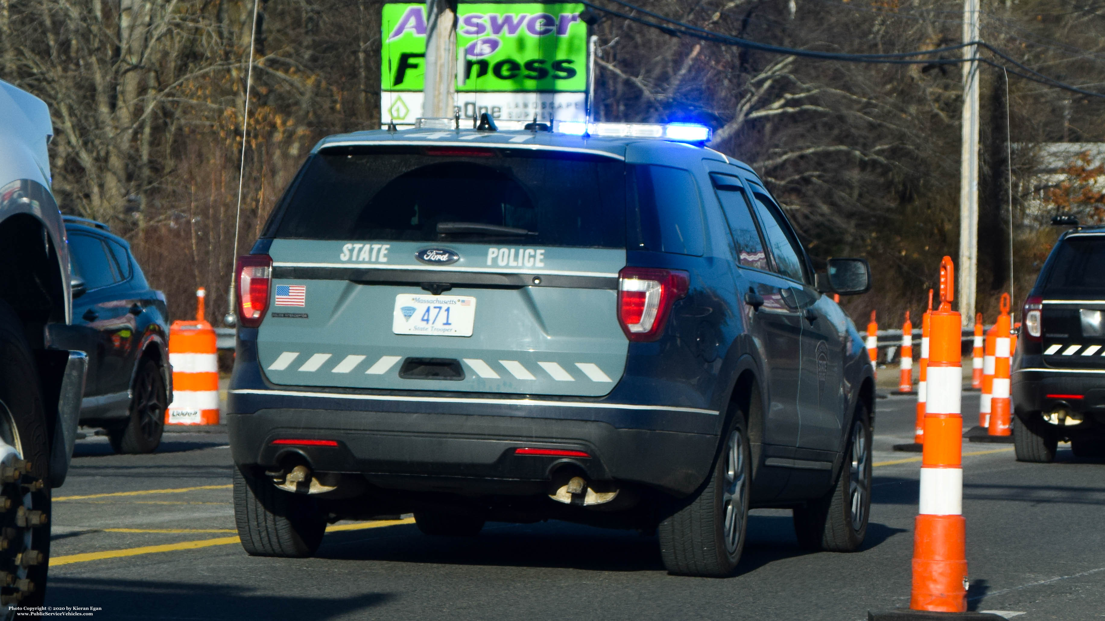 A photo  of Massachusetts State Police
            Cruiser 471, a 2016-2019 Ford Police Interceptor Utility             taken by Kieran Egan