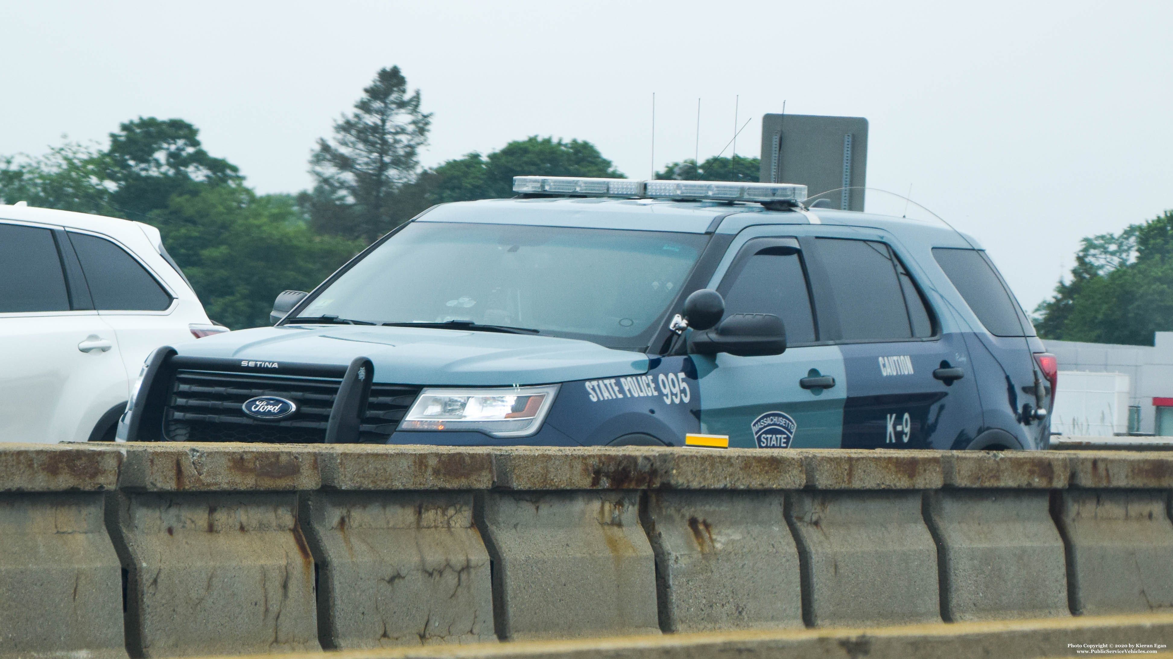 A photo  of Massachusetts State Police
            Cruiser 995, a 2016-2019 Ford Police Interceptor Utility             taken by Kieran Egan