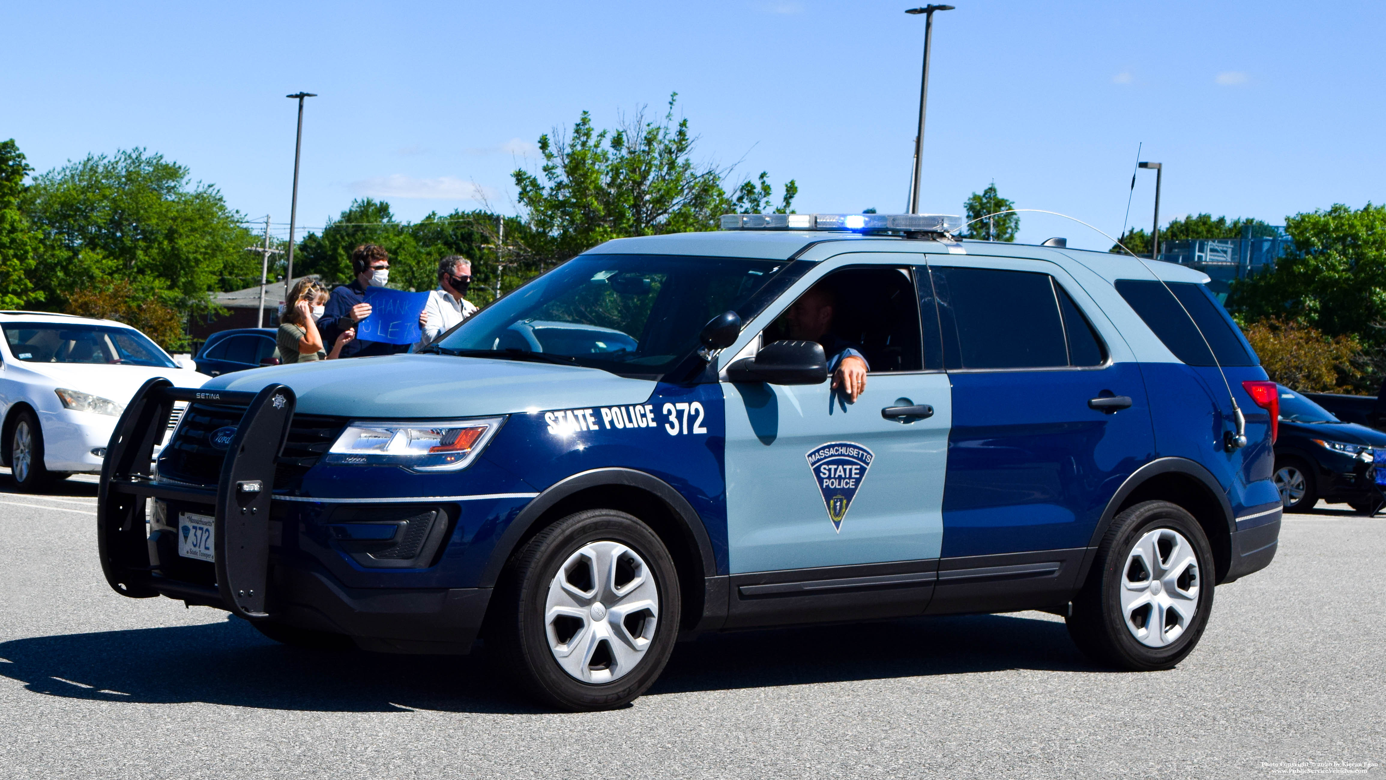 A photo  of Massachusetts State Police
            Cruiser 372, a 2016-2019 Ford Police Interceptor Utility             taken by Kieran Egan