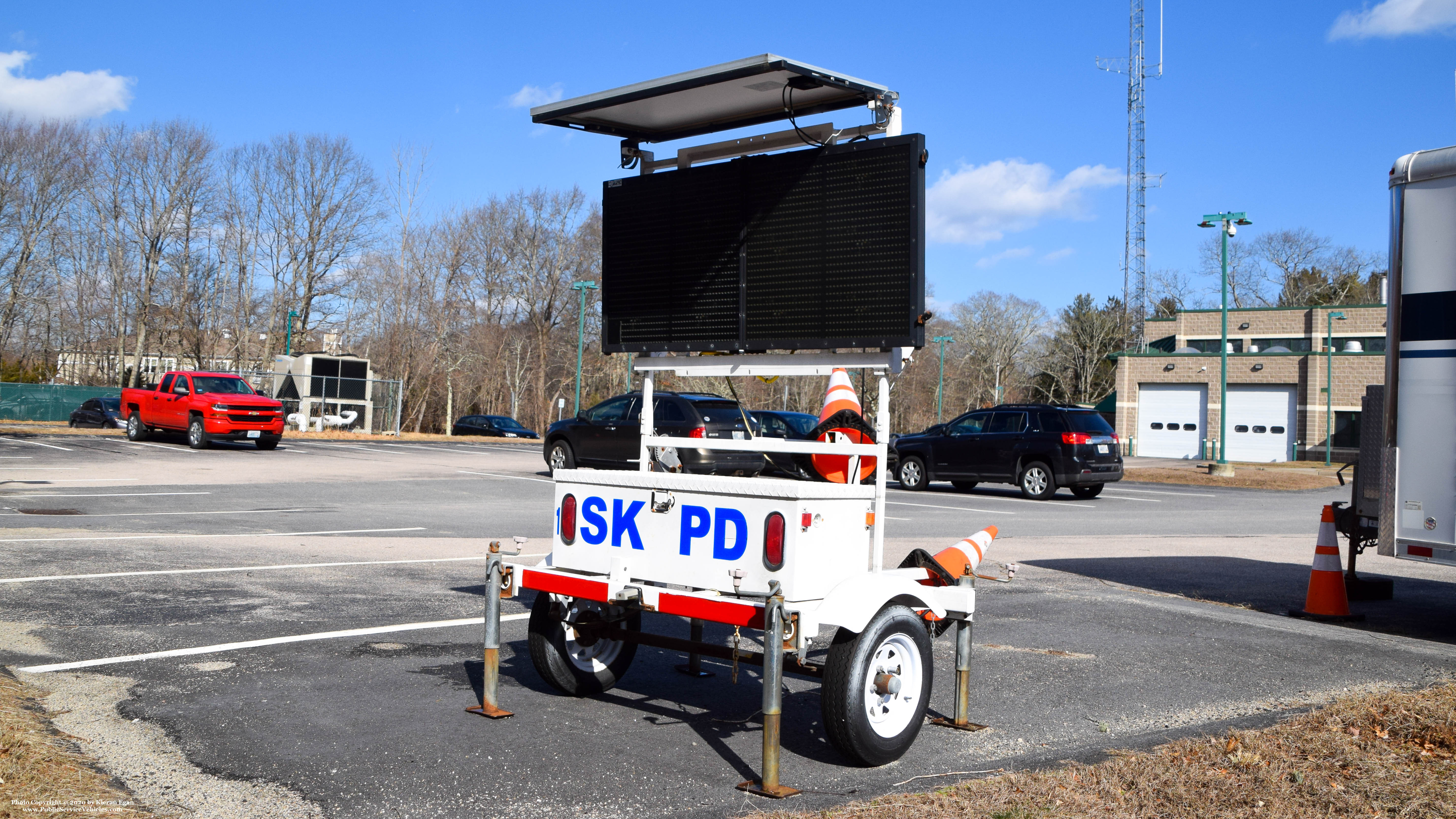 A photo  of South Kingstown Police
            Message Trailer 1, a 2006-2010 All Traffic Solutions Speed Trailer             taken by Kieran Egan