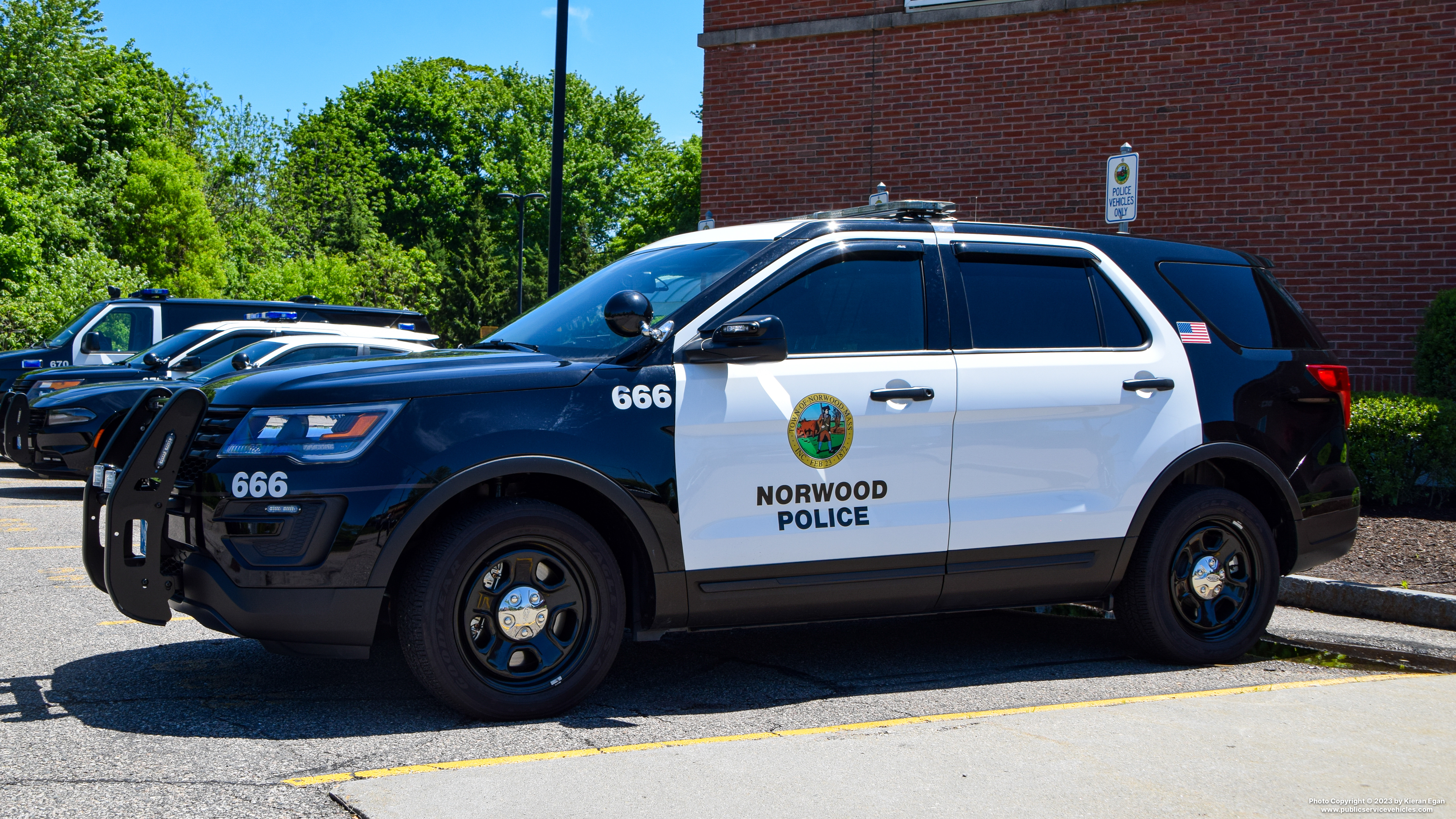 A photo  of Norwood Police
            Cruiser 666, a 2018 Ford Police Interceptor Utility             taken by Kieran Egan