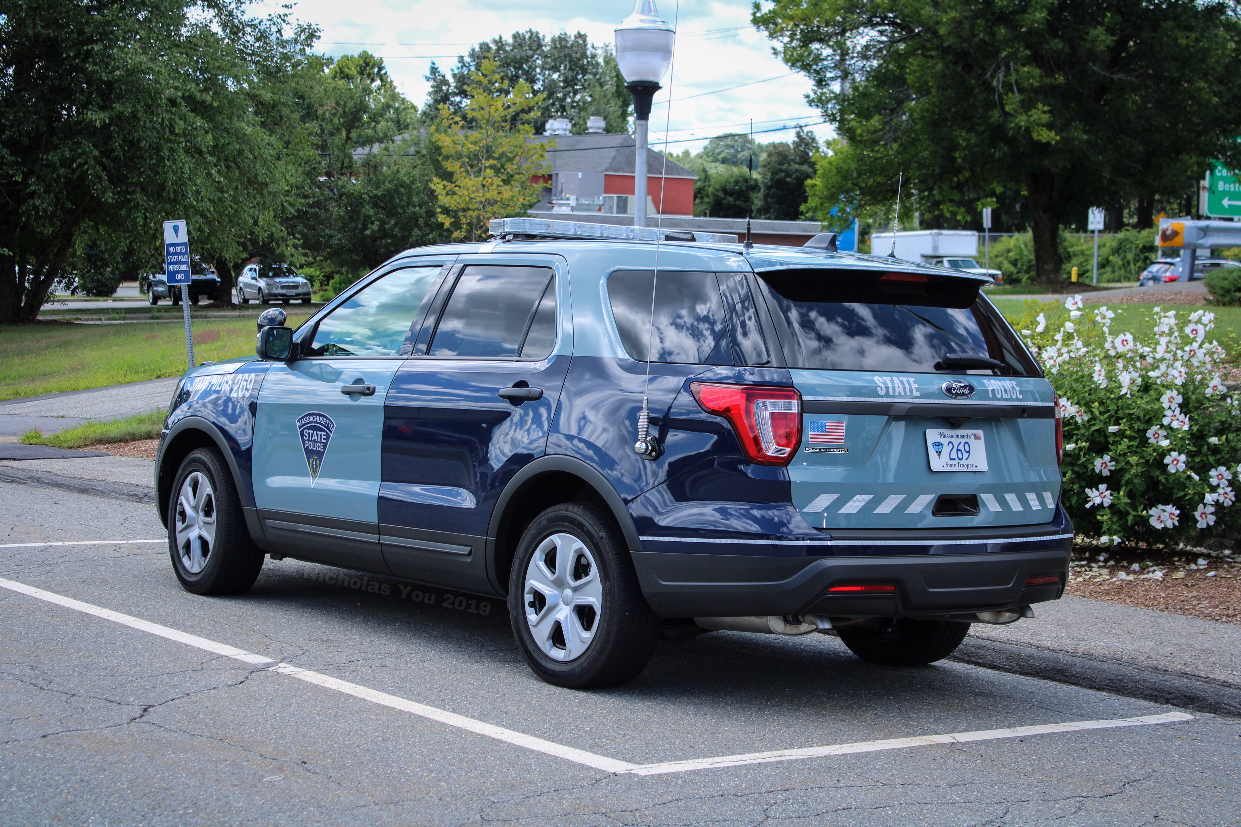 A photo  of Massachusetts State Police
            Cruiser 269, a 2018 Ford Police Interceptor Utility             taken by Nicholas You