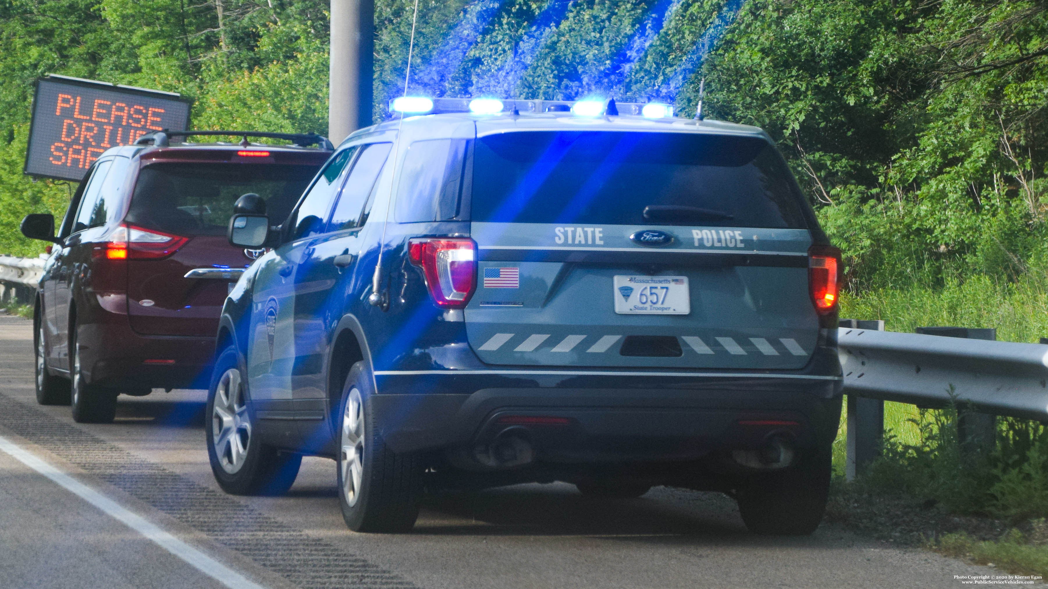 A photo  of Massachusetts State Police
            Cruiser 657, a 2016-2019 Ford Police Interceptor Utility             taken by Kieran Egan