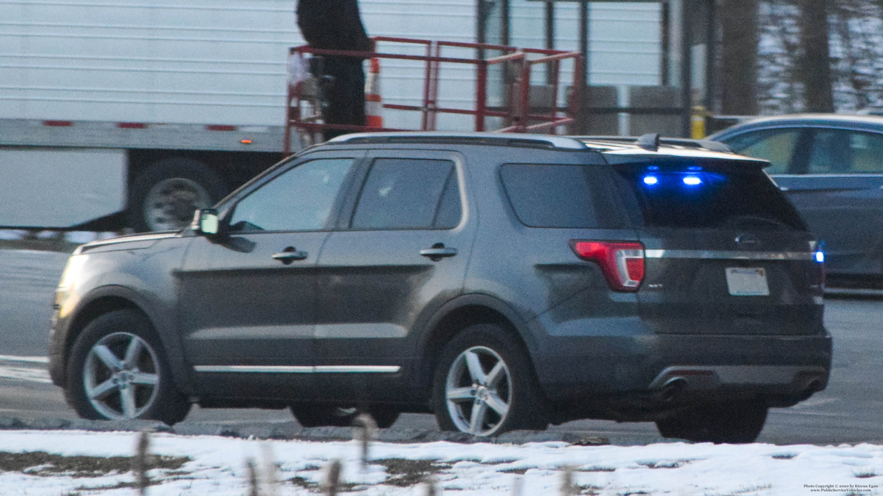 A photo  of Massachusetts State Police
            Unmarked Unit, a 2016-2019 Ford Explorer             taken by Kieran Egan