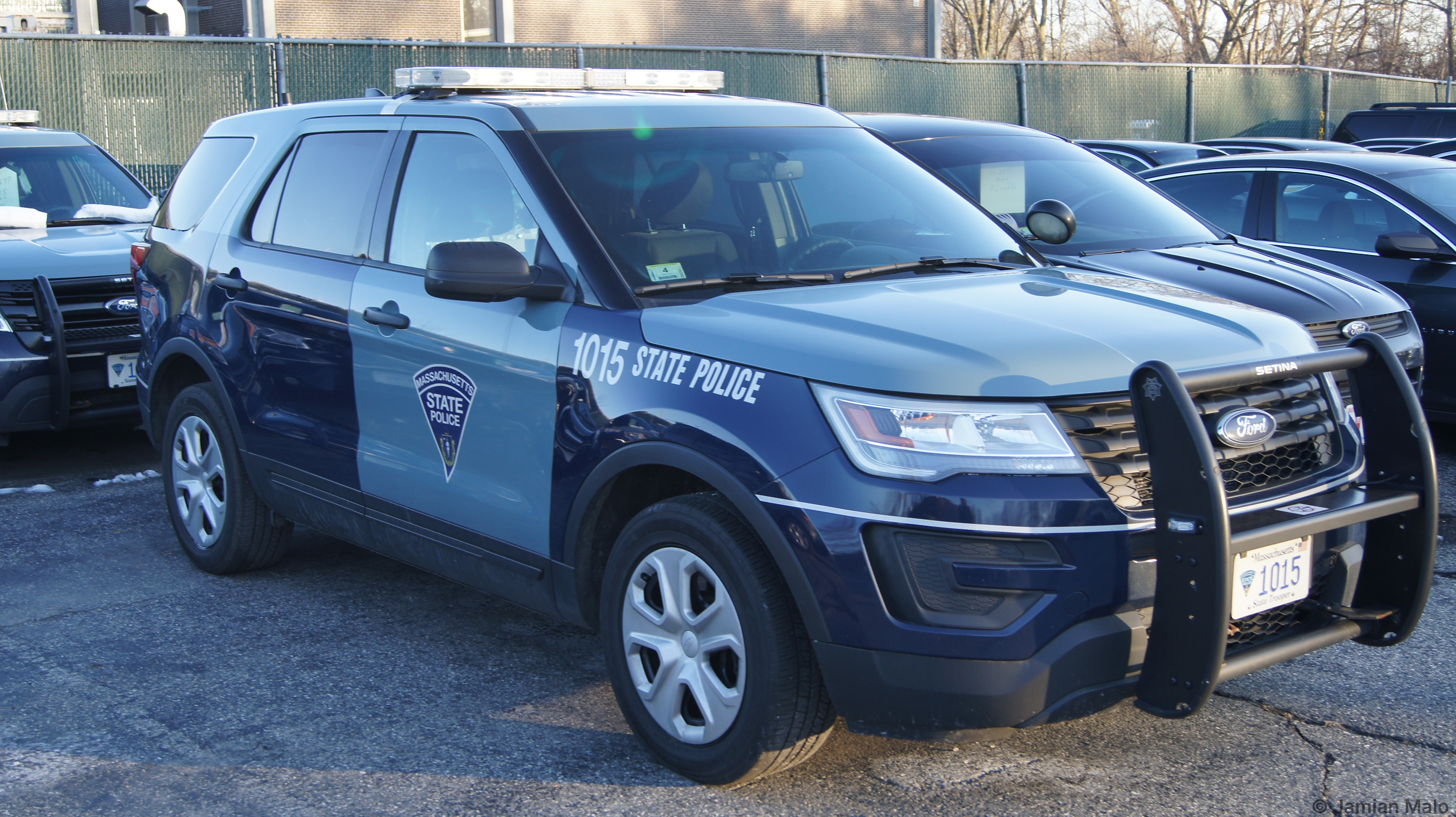A photo  of Massachusetts State Police
            Cruiser 1015, a 2016 Ford Police Interceptor Utility             taken by Jamian Malo