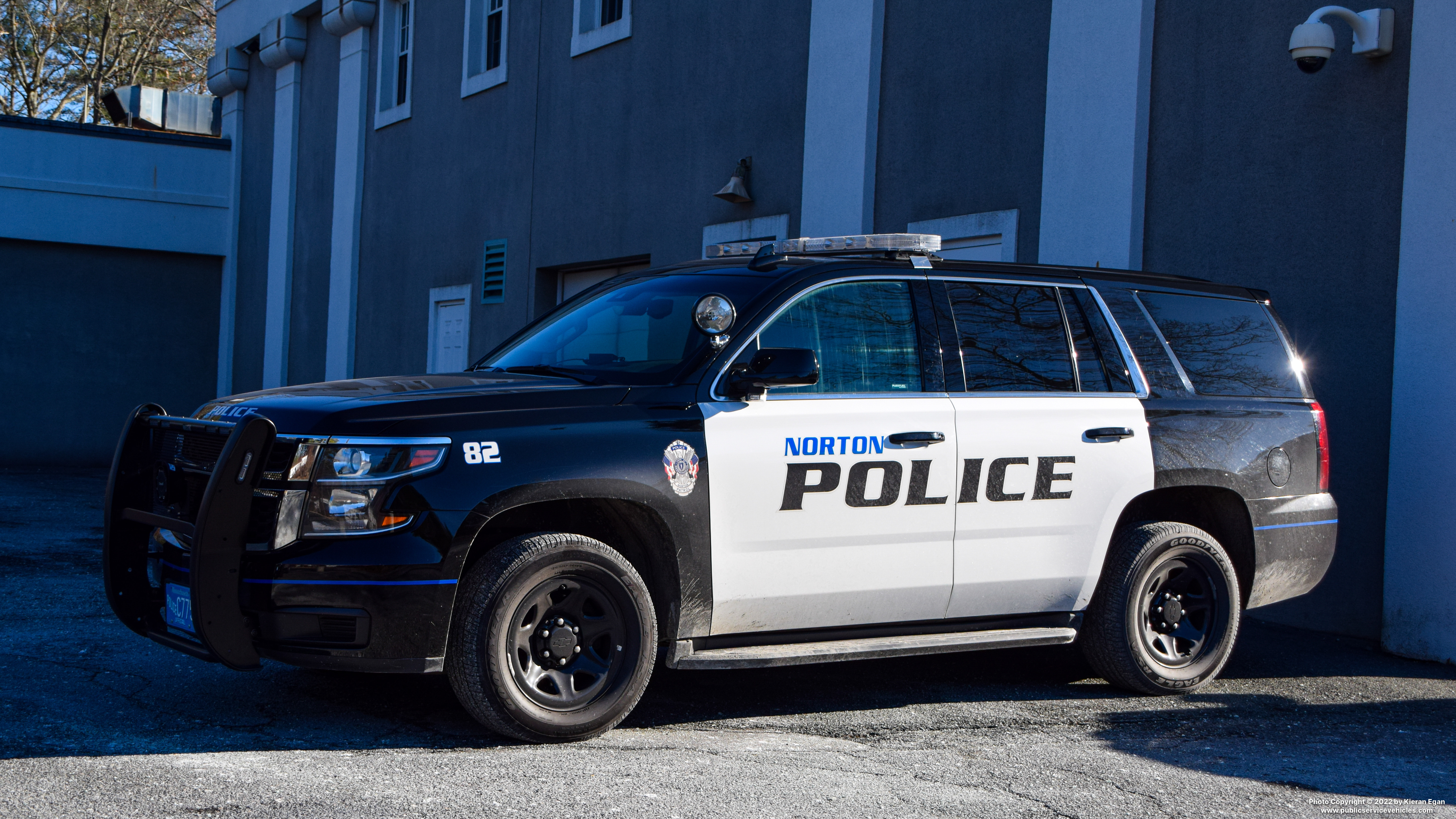 A photo  of Norton Police
            Cruiser 82, a 2019 Chevrolet Tahoe             taken by Kieran Egan