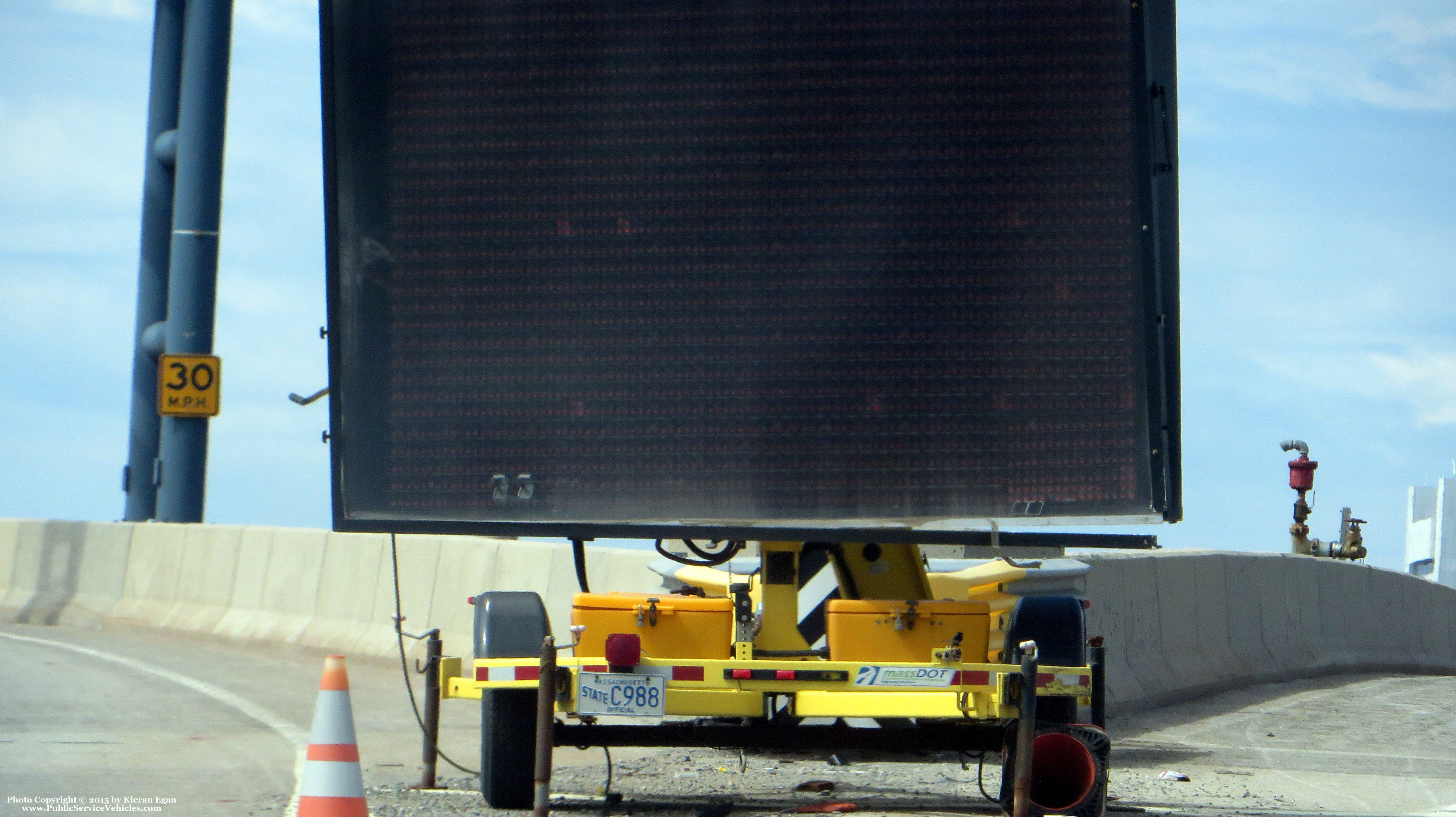 A photo  of Massachusetts Department of Transportation
            Trailer C988, a 2013 Message Trailer             taken by Kieran Egan