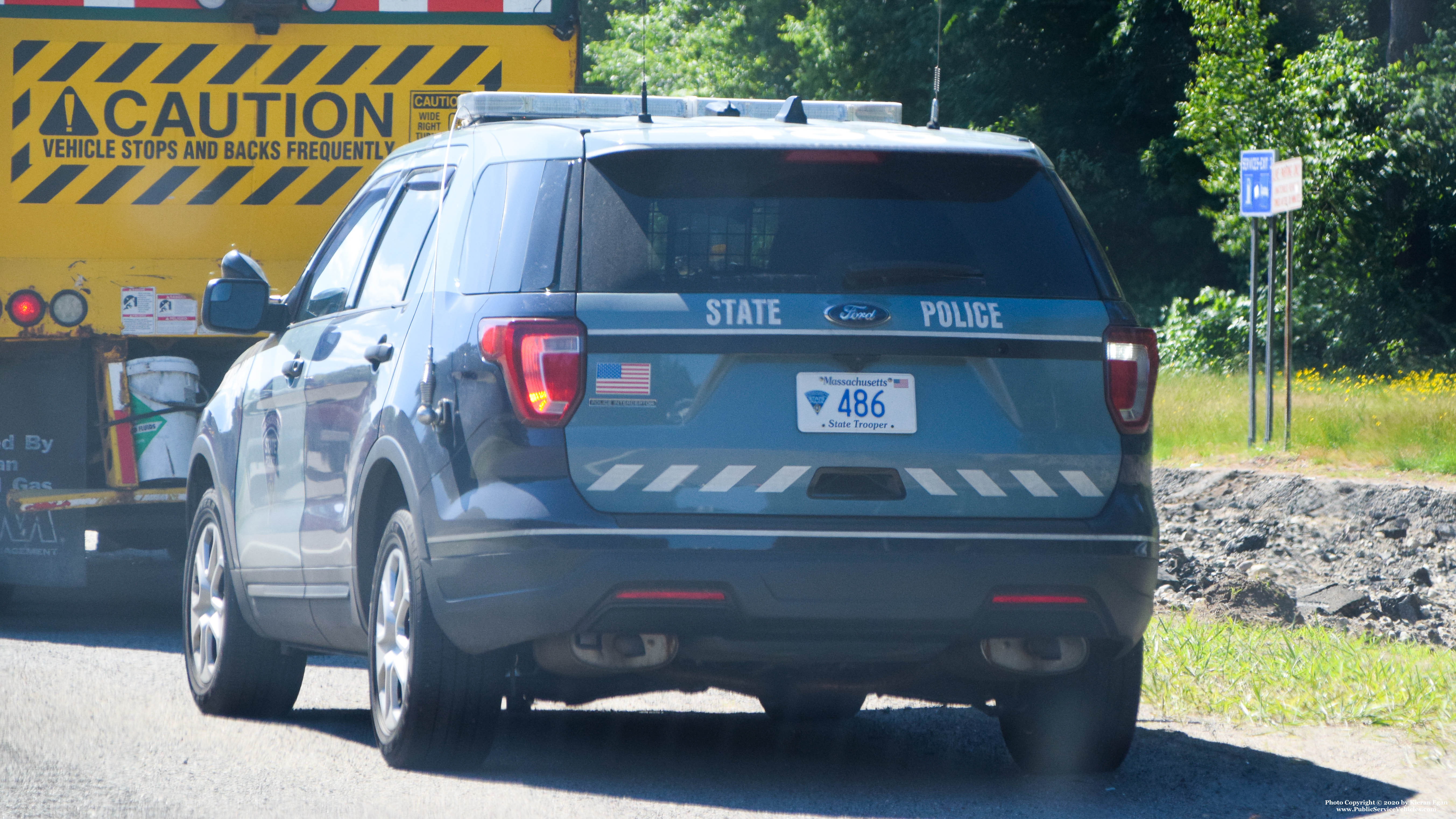 A photo  of Massachusetts State Police
            Cruiser 486, a 2016-2019 Ford Police Interceptor Utility             taken by Kieran Egan