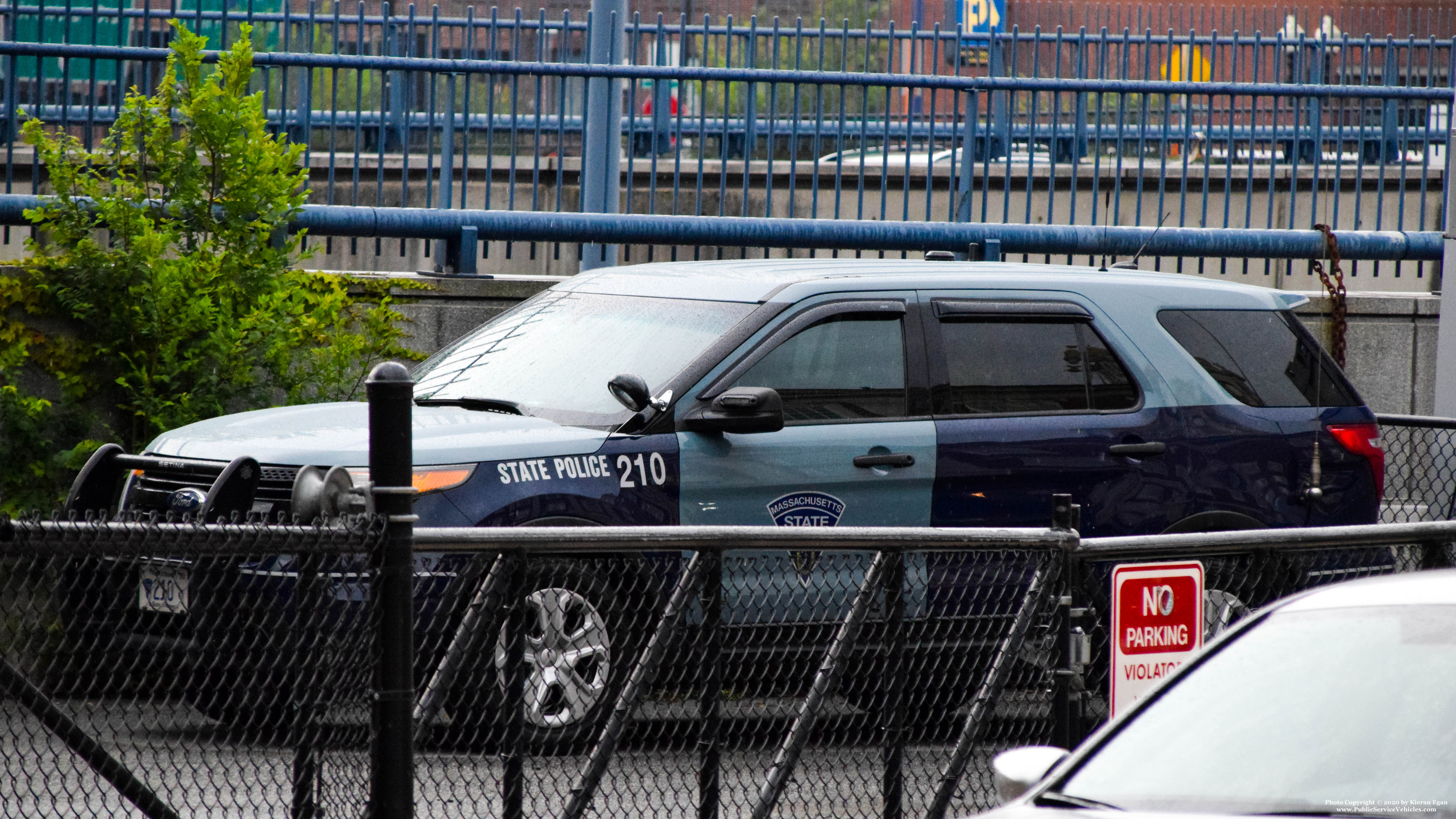 A photo  of Massachusetts State Police
            Cruiser 210, a 2013-2014 Ford Police Interceptor Utility             taken by Kieran Egan