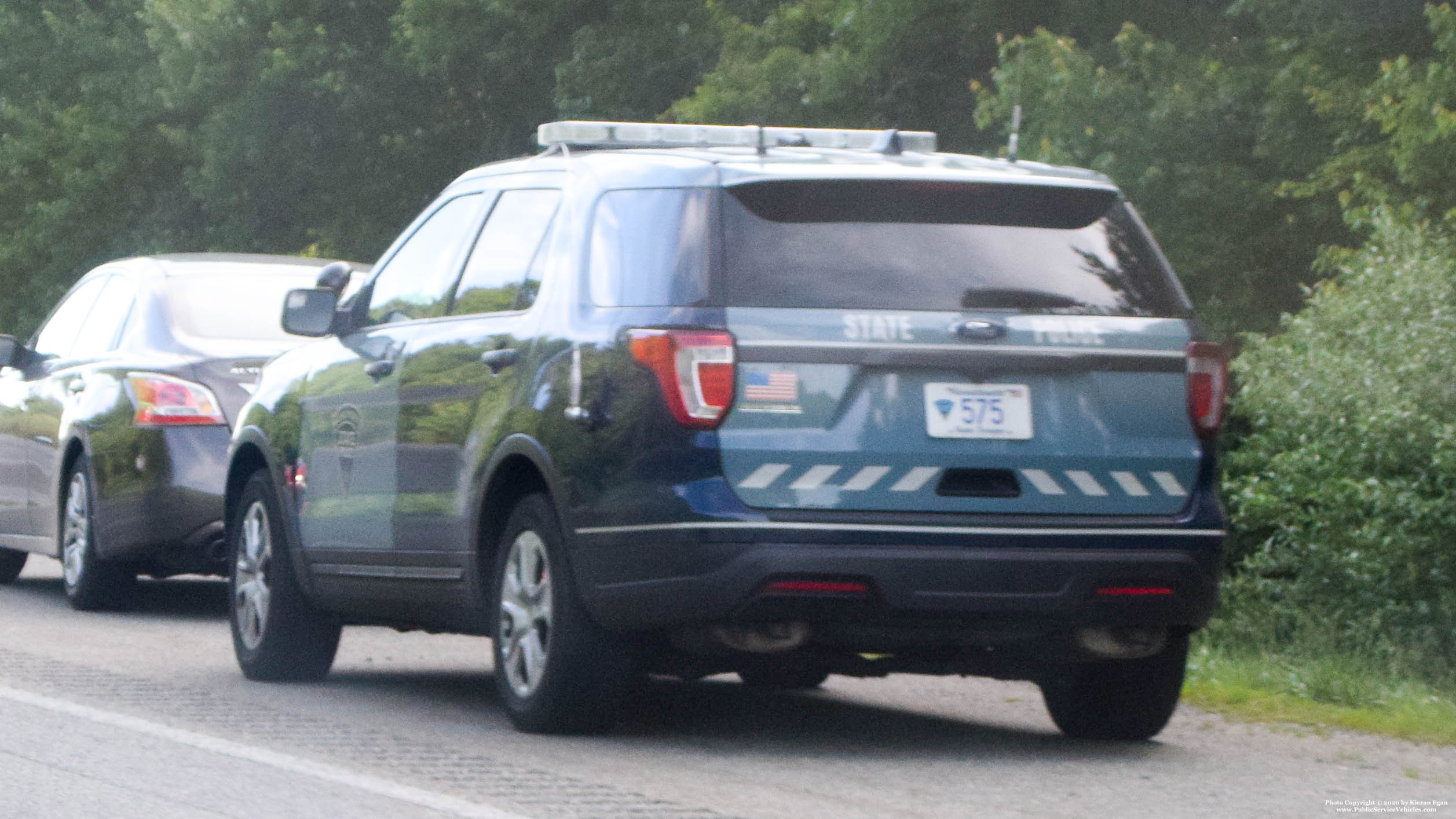 A photo  of Massachusetts State Police
            Cruiser 575, a 2016-2019 Ford Police Interceptor Utility             taken by Kieran Egan