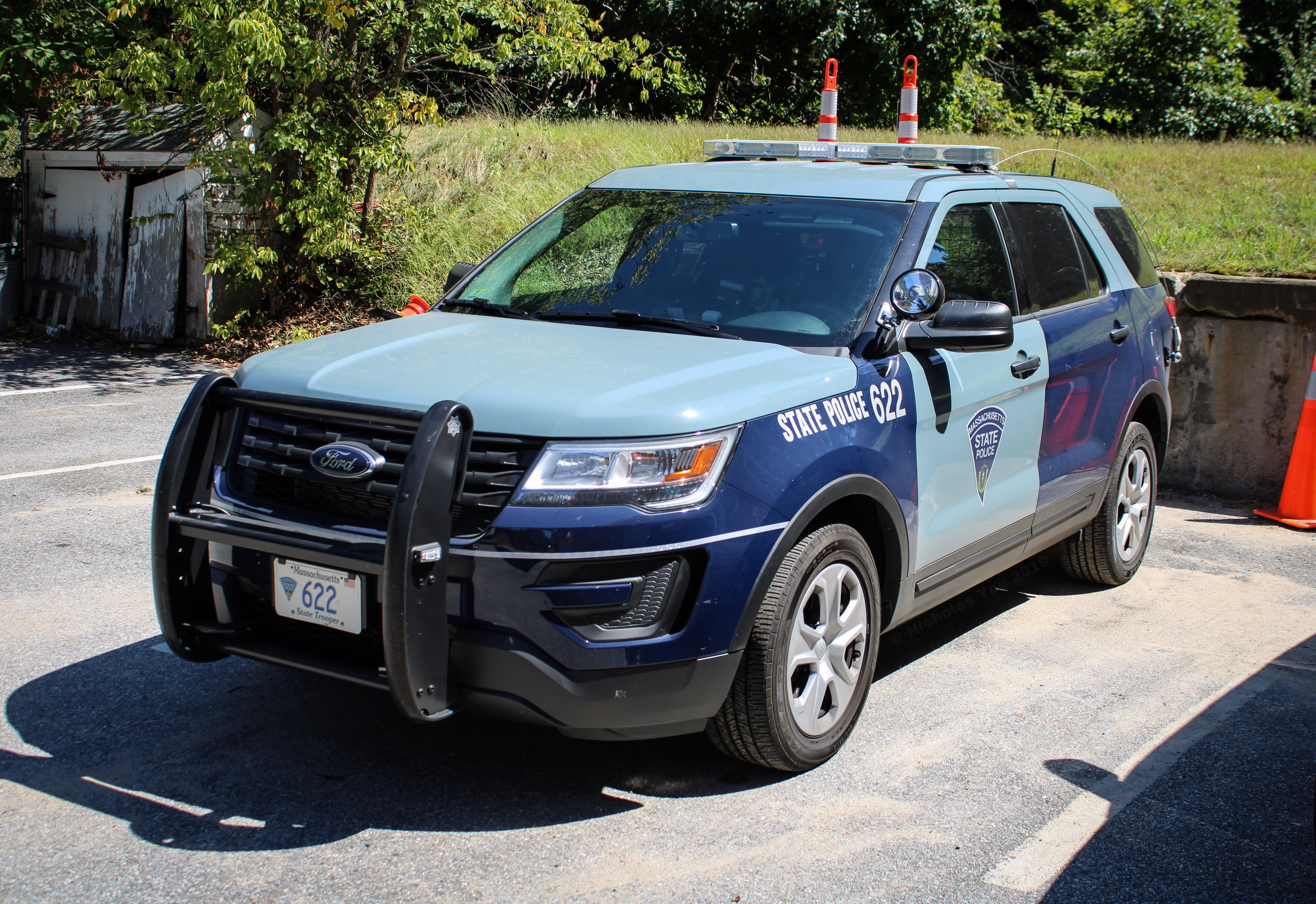 A photo  of Massachusetts State Police
            Cruiser 622, a 2019 Ford Police Interceptor Utility             taken by Nicholas You