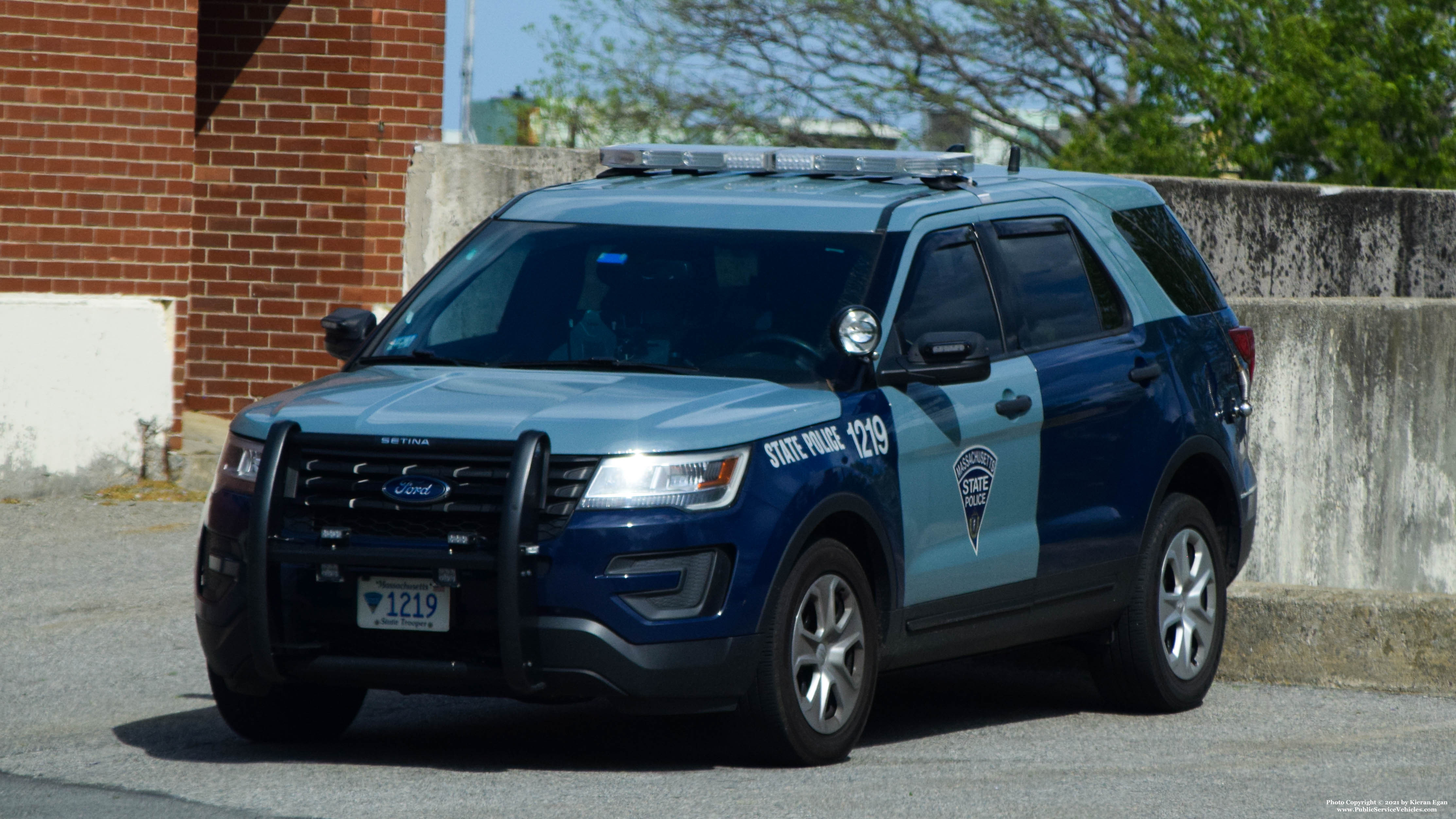 A photo  of Massachusetts State Police
            Cruiser 1219, a 2017 Ford Police Interceptor Utility             taken by Kieran Egan