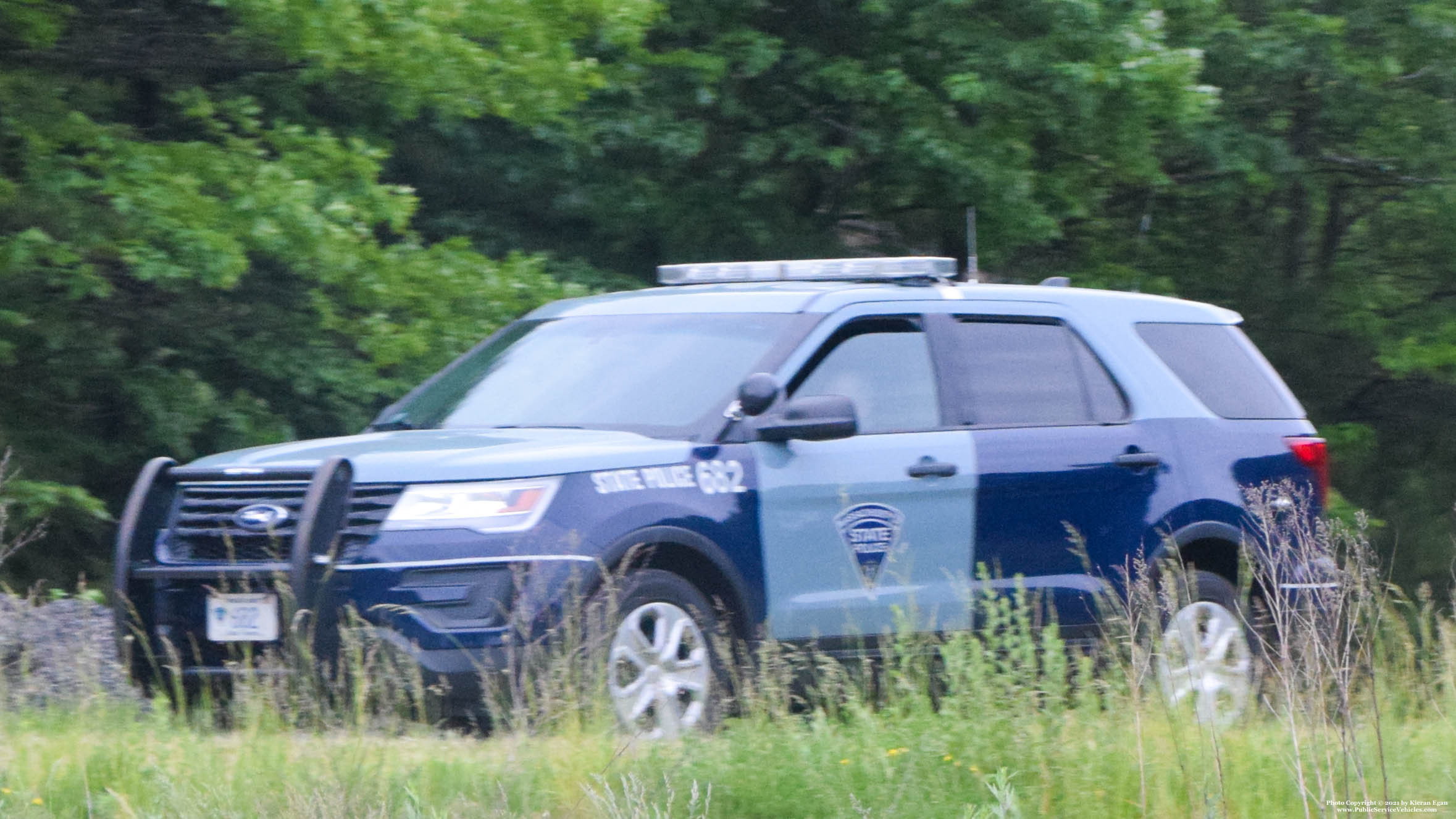 A photo  of Massachusetts State Police
            Cruiser 682, a 2016 Ford Police Interceptor Utility             taken by Kieran Egan