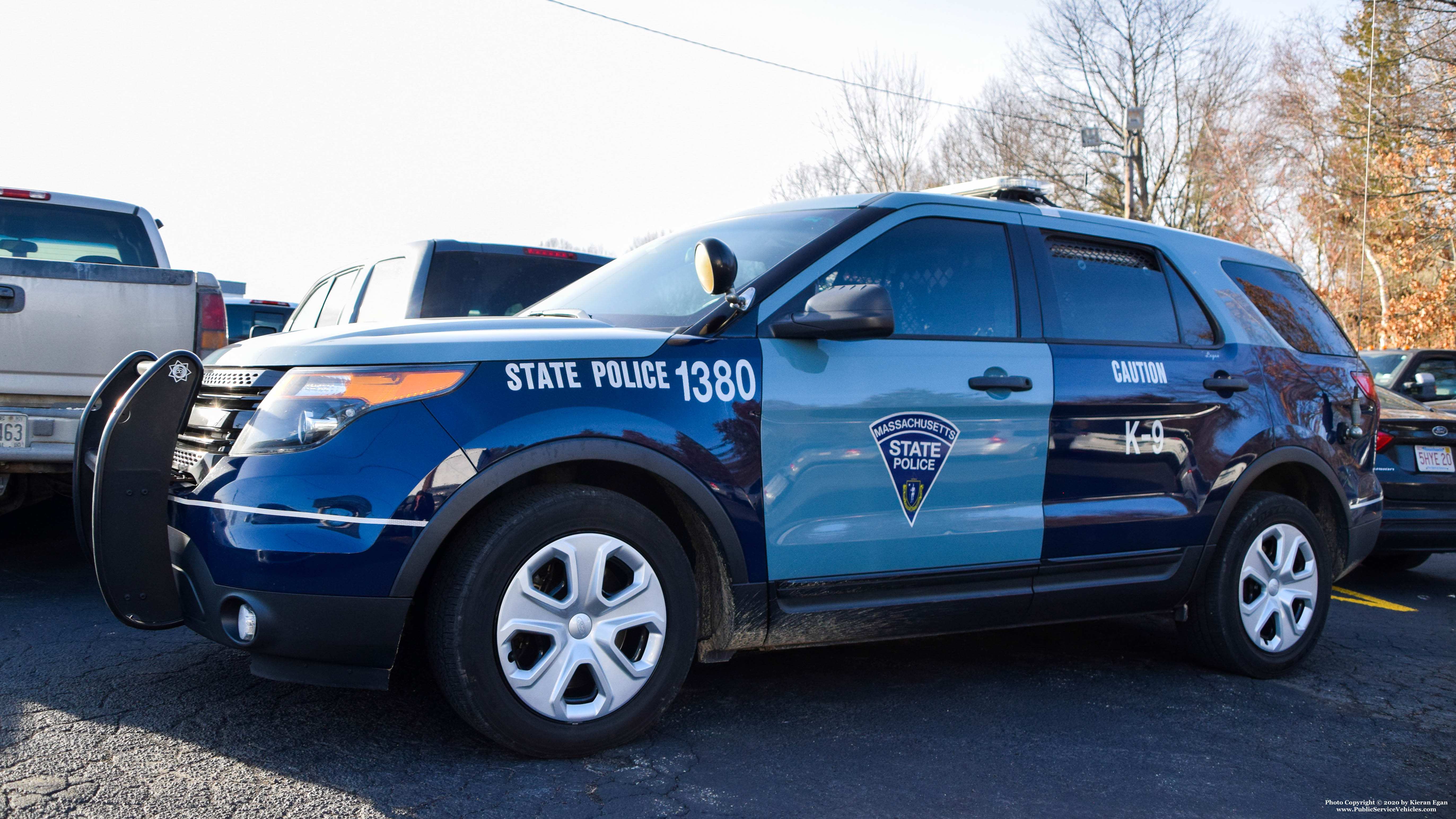 A photo  of Massachusetts State Police
            Cruiser 1380, a 2013-2015 Ford Police Interceptor Utility             taken by Kieran Egan