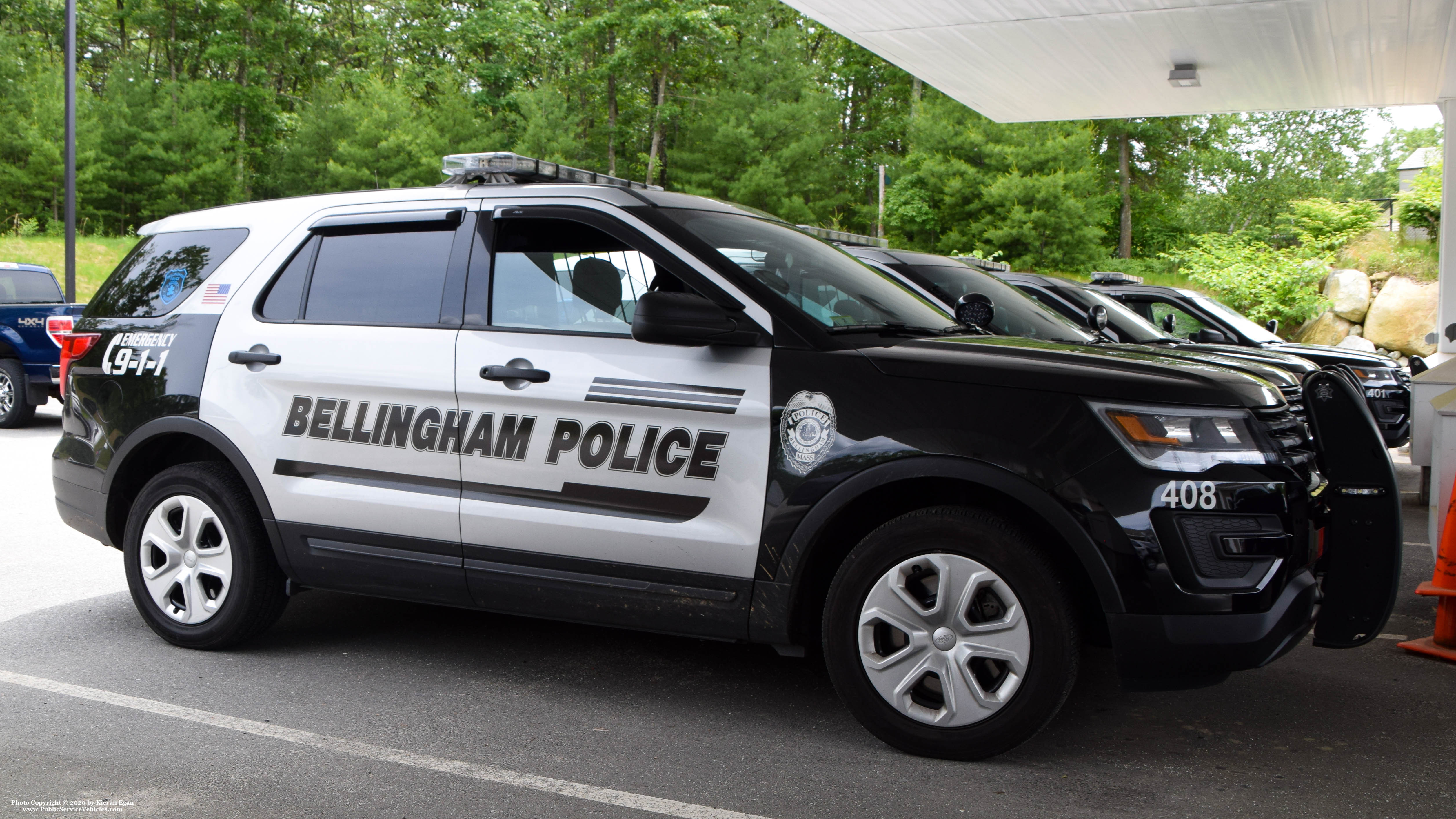 A photo  of Bellingham Police
            Cruiser 408, a 2019 Ford Police Interceptor Utility             taken by Kieran Egan