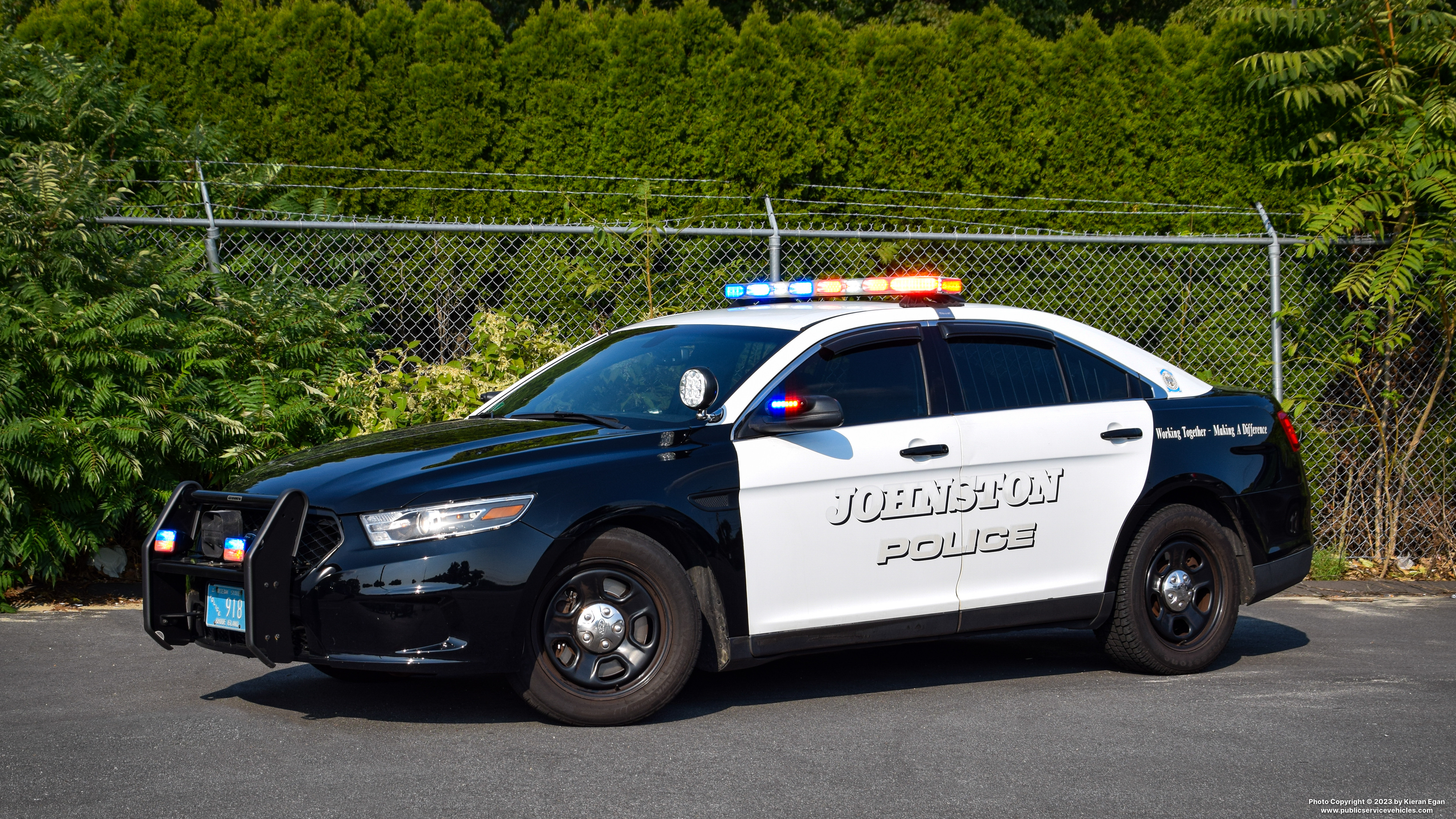 A photo  of Johnston Police
            Cruiser 918, a 2013-2019 Ford Police Interceptor Sedan             taken by Kieran Egan