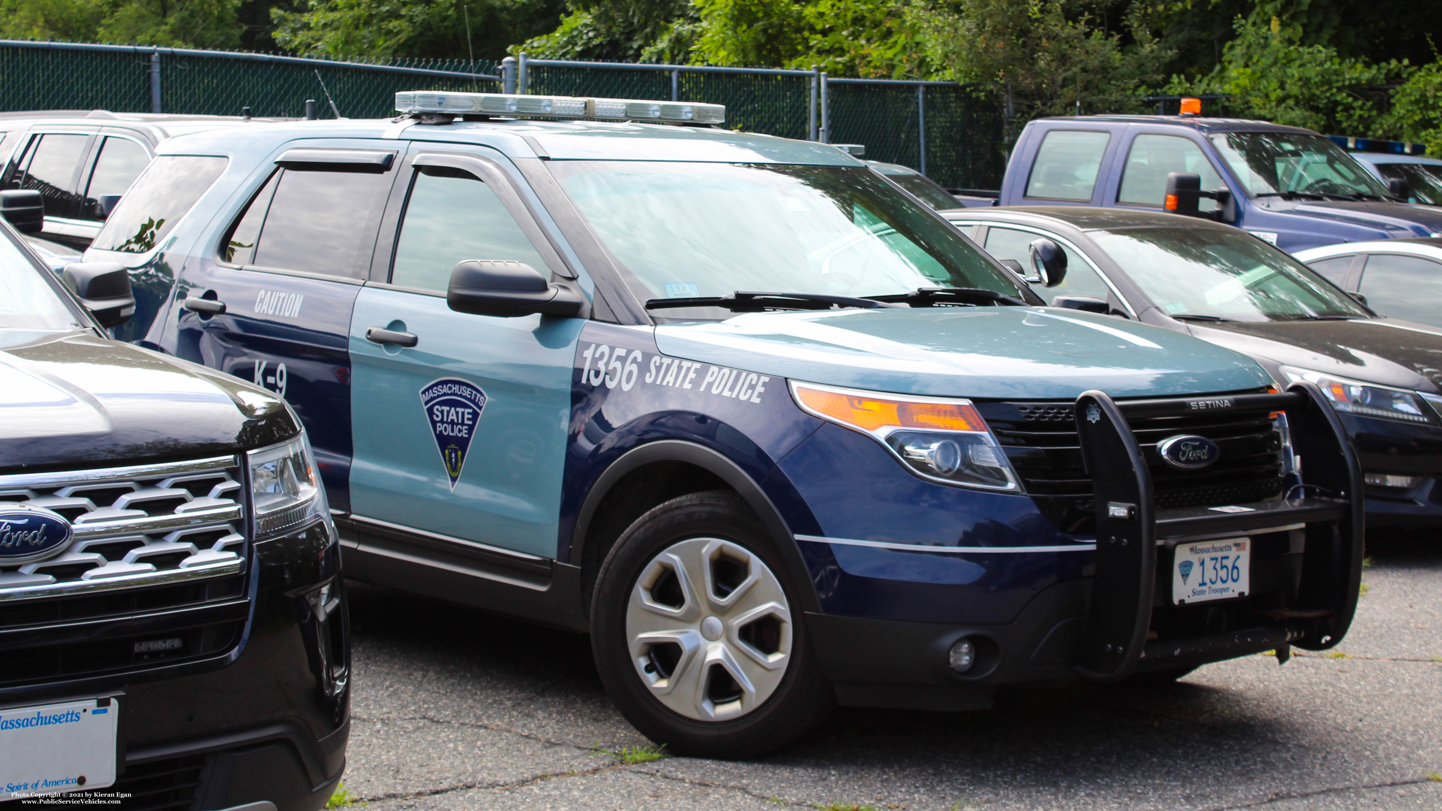 A photo  of Massachusetts State Police
            Cruiser 1356, a 2015 Ford Police Interceptor Utility             taken by Kieran Egan