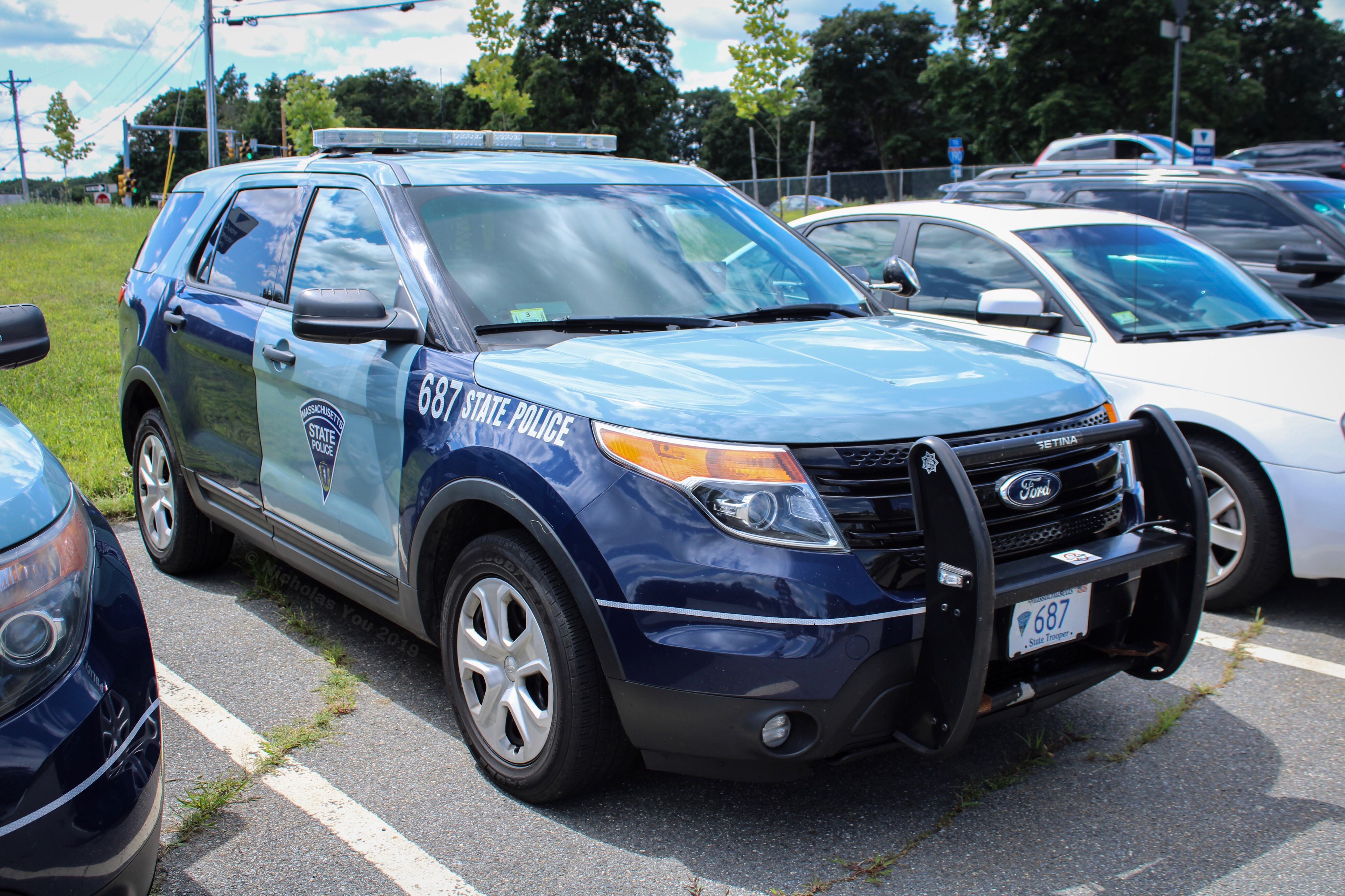 A photo  of Massachusetts State Police
            Cruiser 687, a 2015 Ford Police Interceptor Utility             taken by Nicholas You